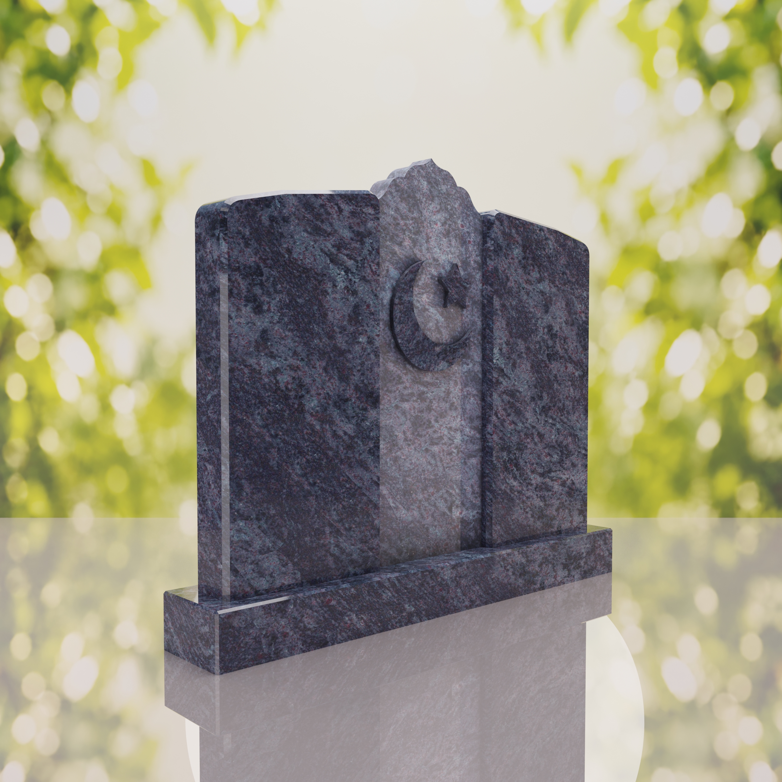 Companion Islamic Granite Headstone with Crescent & Star thumbnail 7