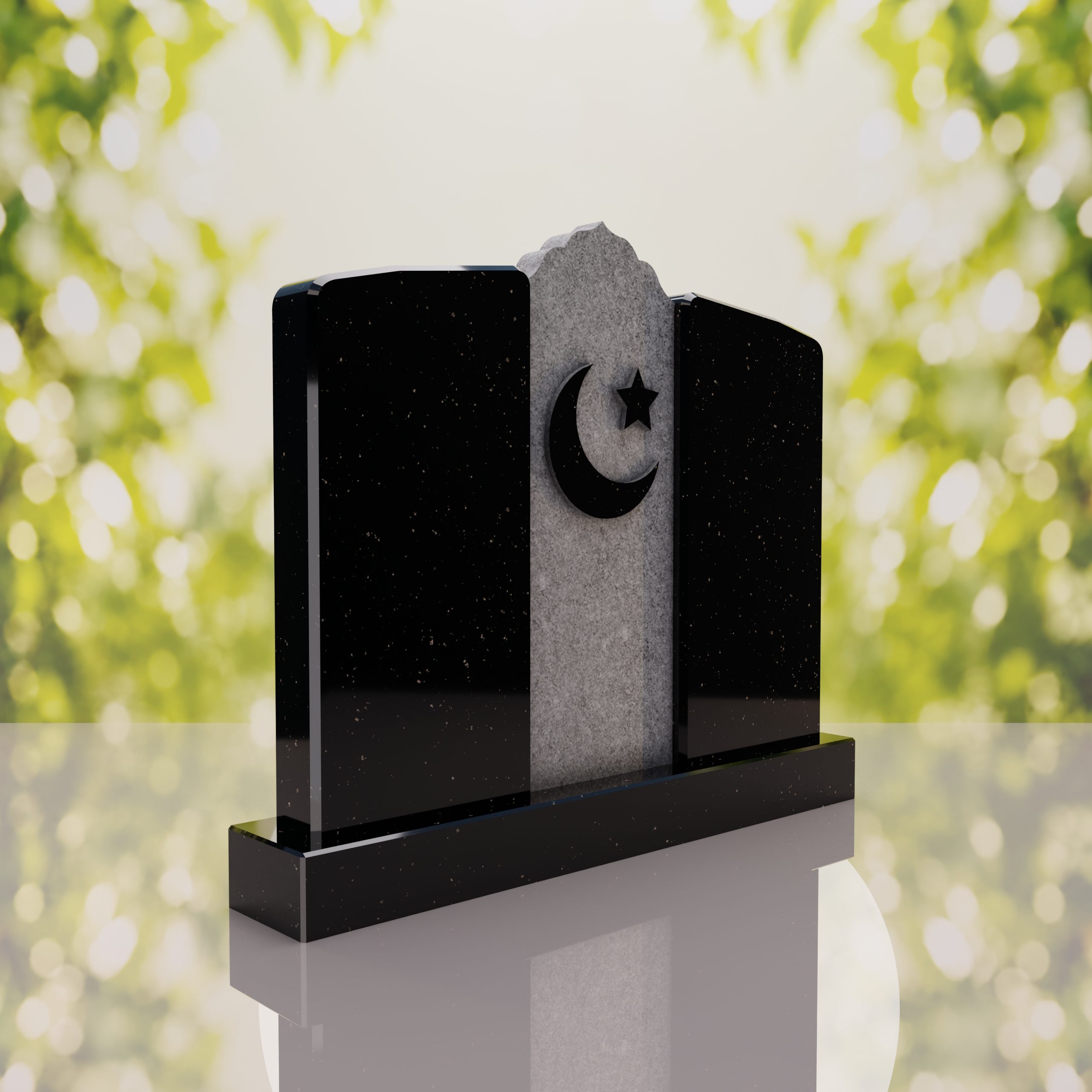 Companion Islamic Granite Headstone with Crescent & Star thumbnail 13