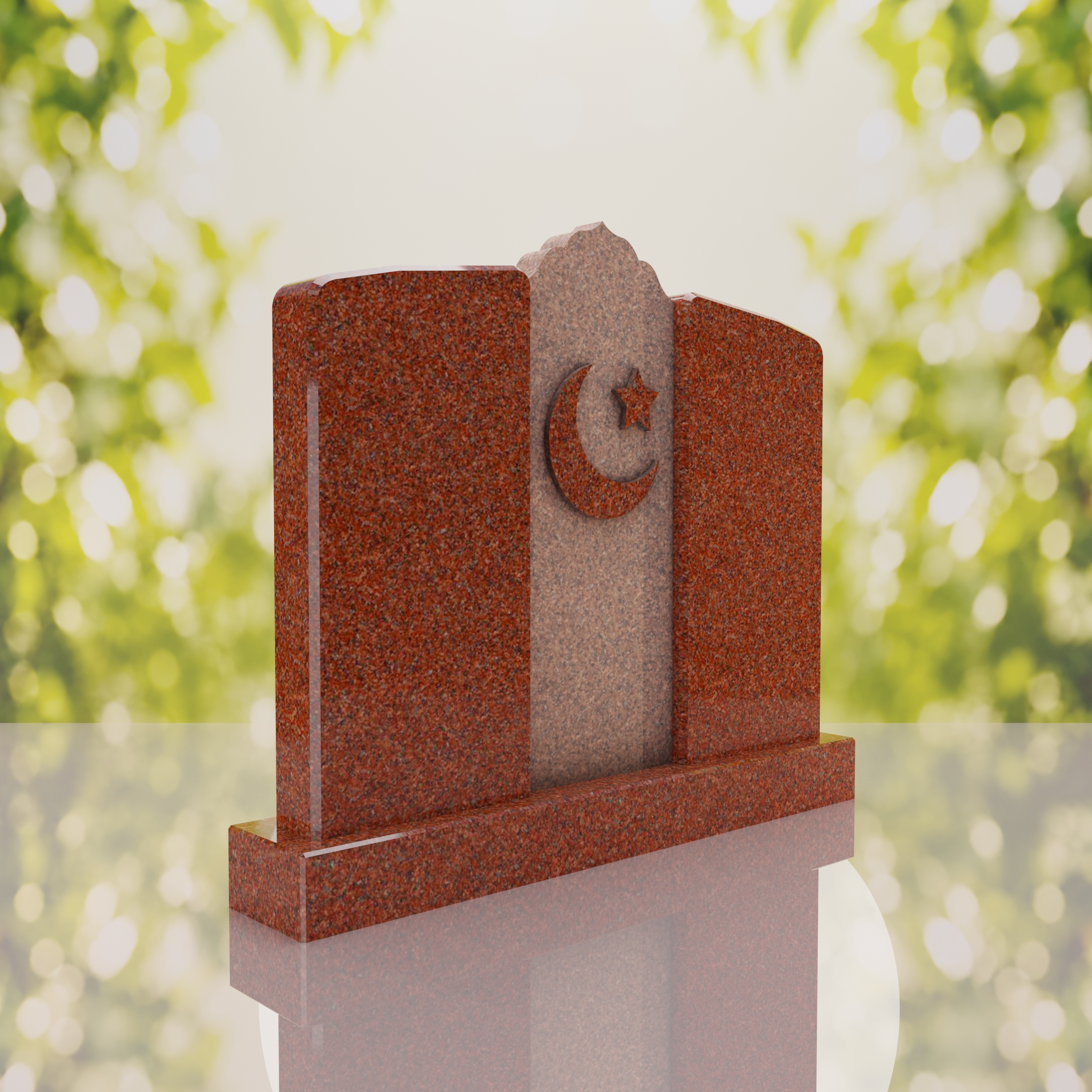Companion Islamic Granite Headstone with Crescent & Star thumbnail 4