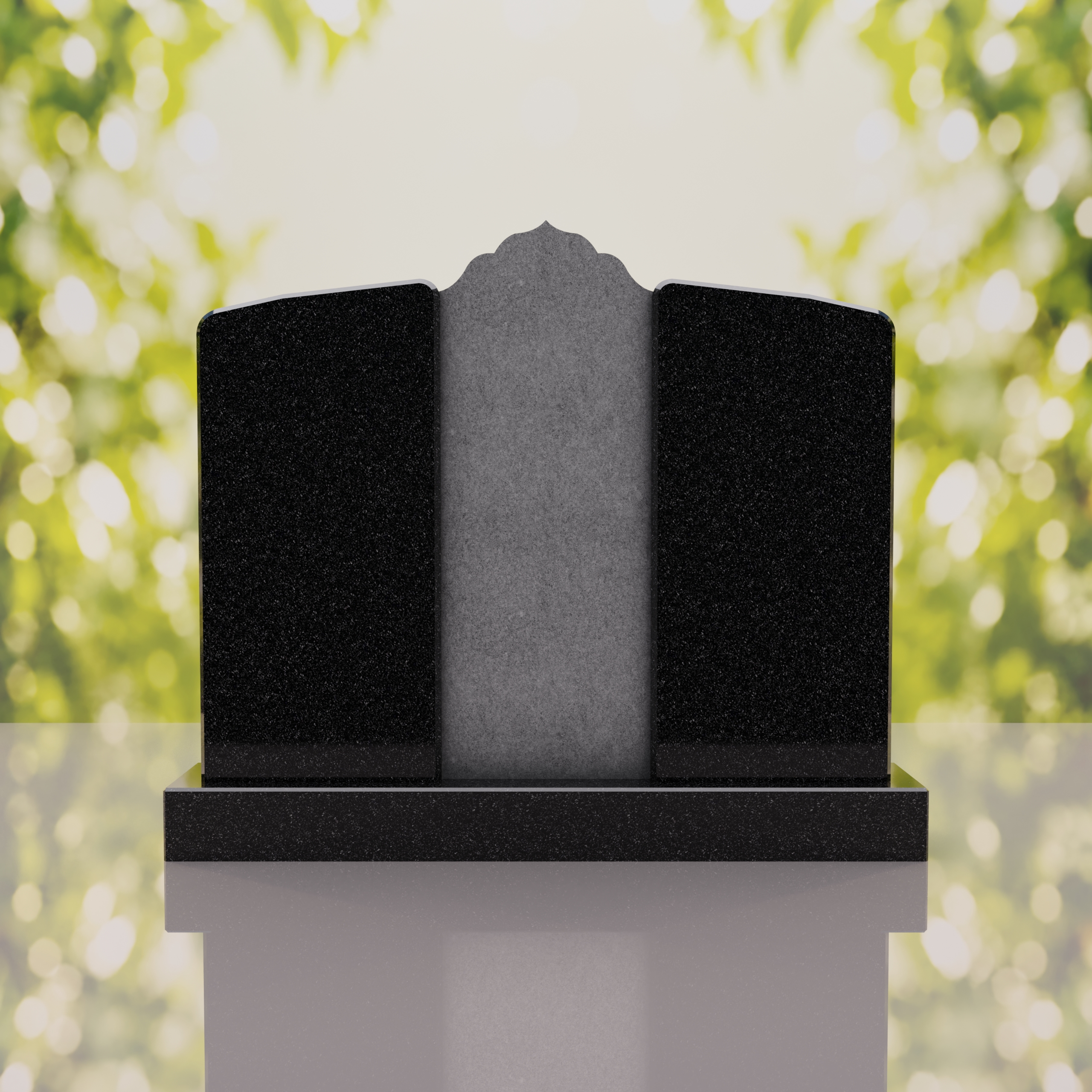 Companion Islamic Granite Headstone with Crescent & Star thumbnail 3
