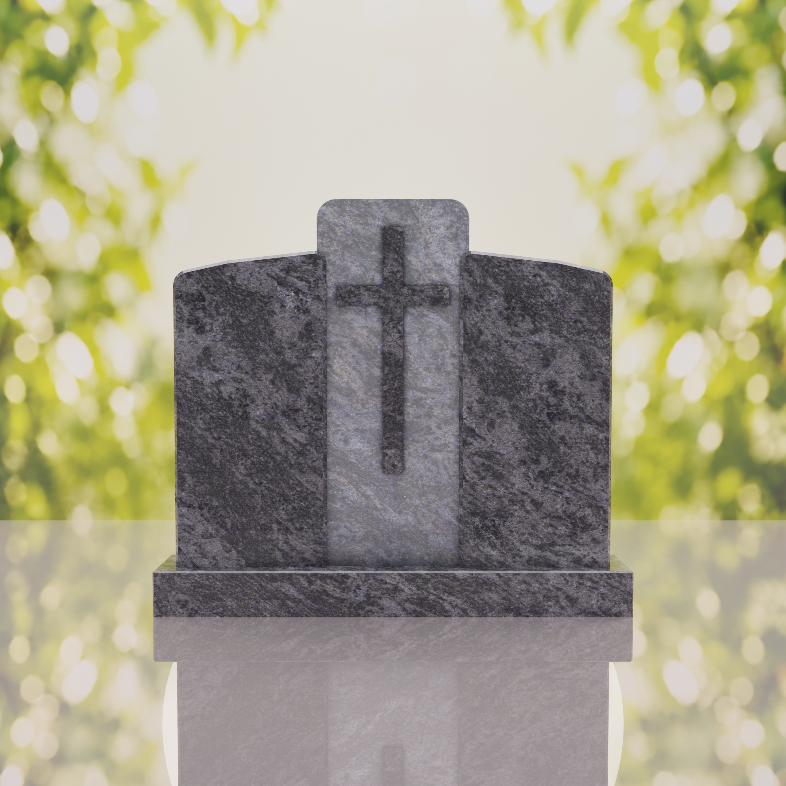 Companion Cross Panel Granite Headstone thumbnail 3