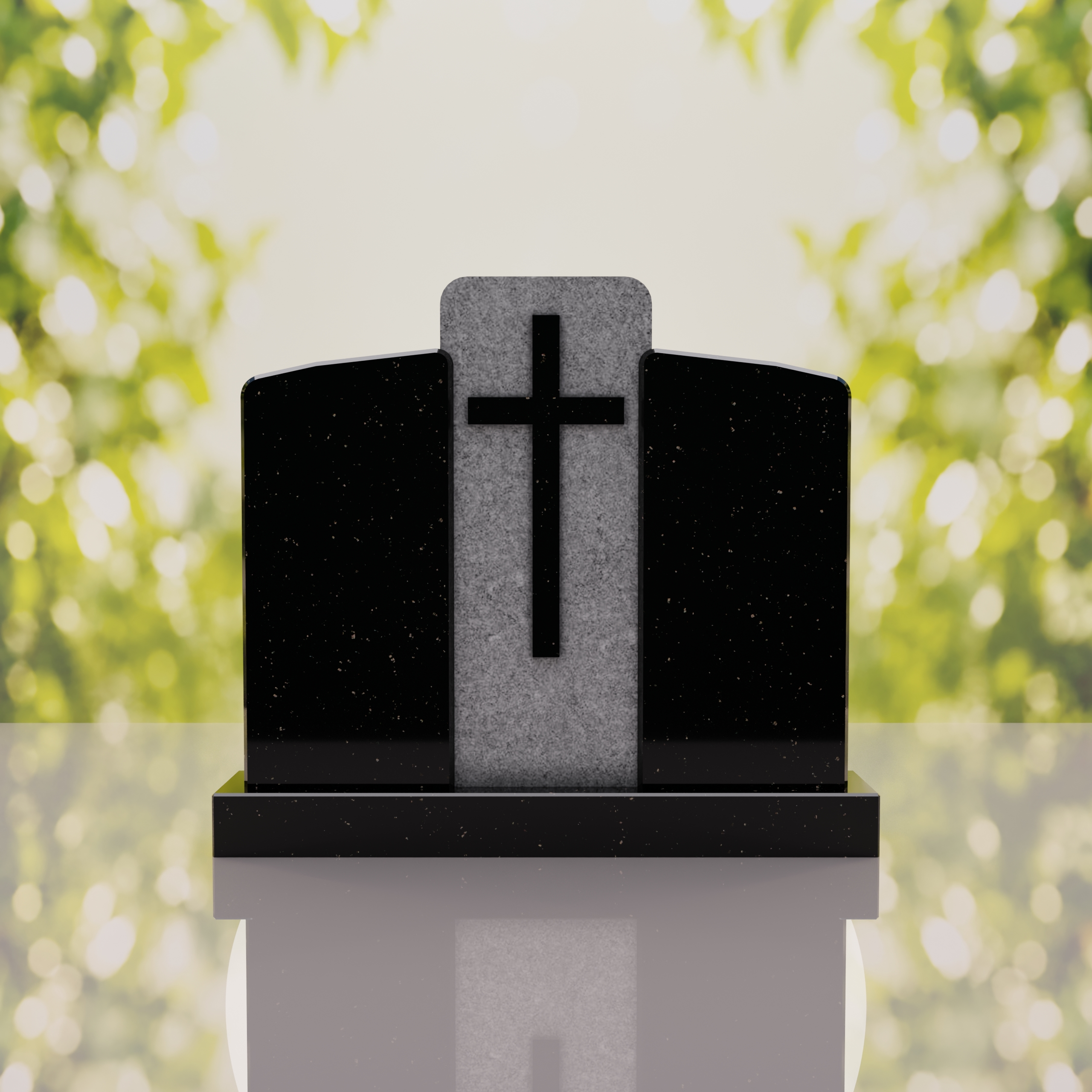 Companion Cross Panel Granite Headstone thumbnail 6