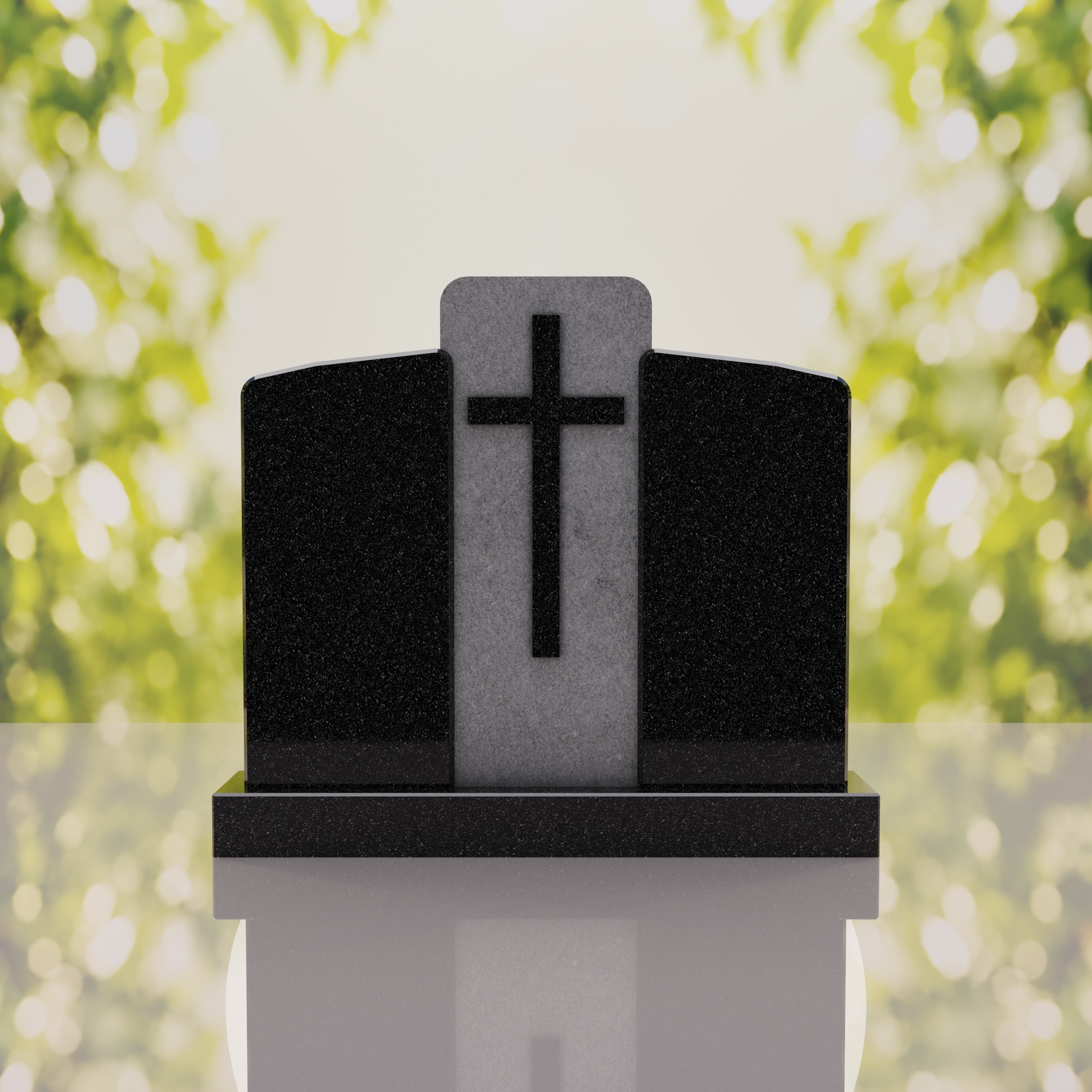 Companion Cross Panel Granite Headstone thumbnail 12