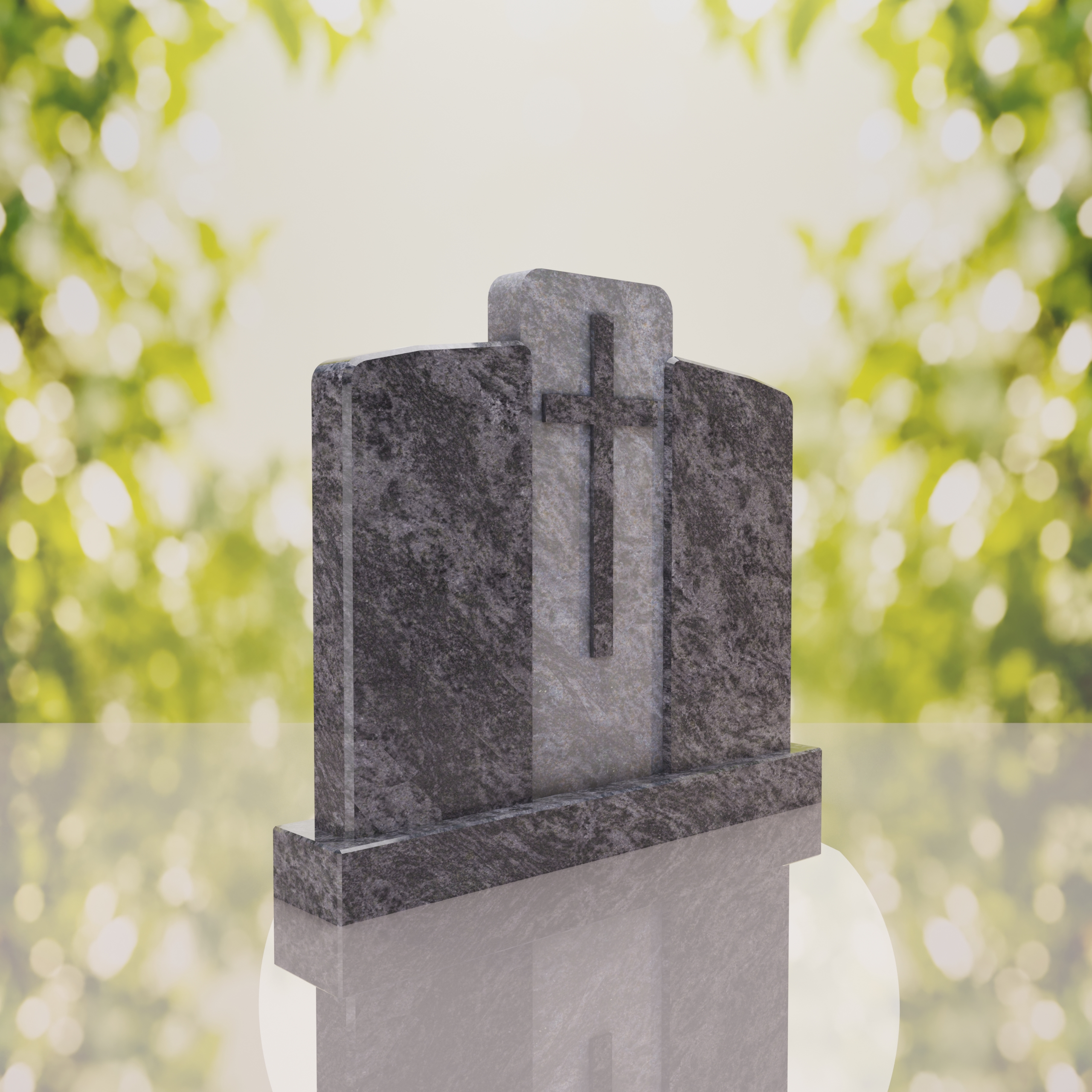 Companion Cross Panel Granite Headstone thumbnail 2