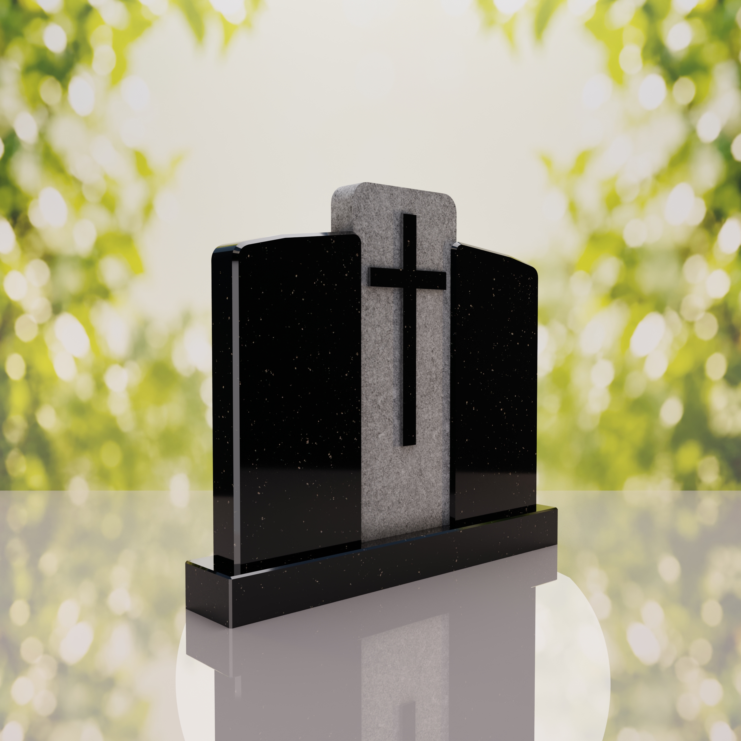 Companion Cross Panel Granite Headstone thumbnail 5