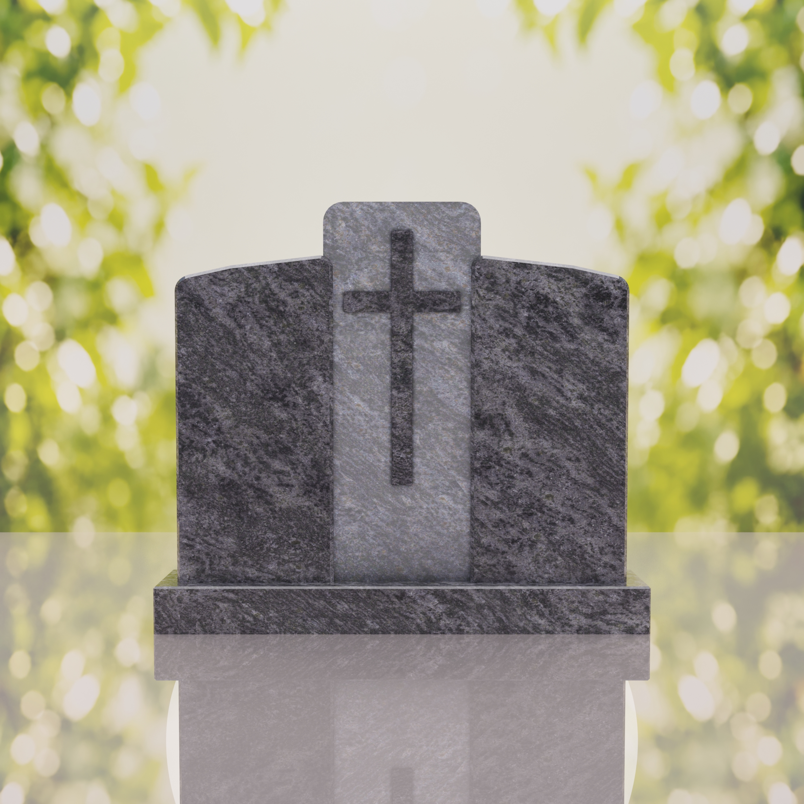 Companion Cross Panel Granite Headstone thumbnail 4