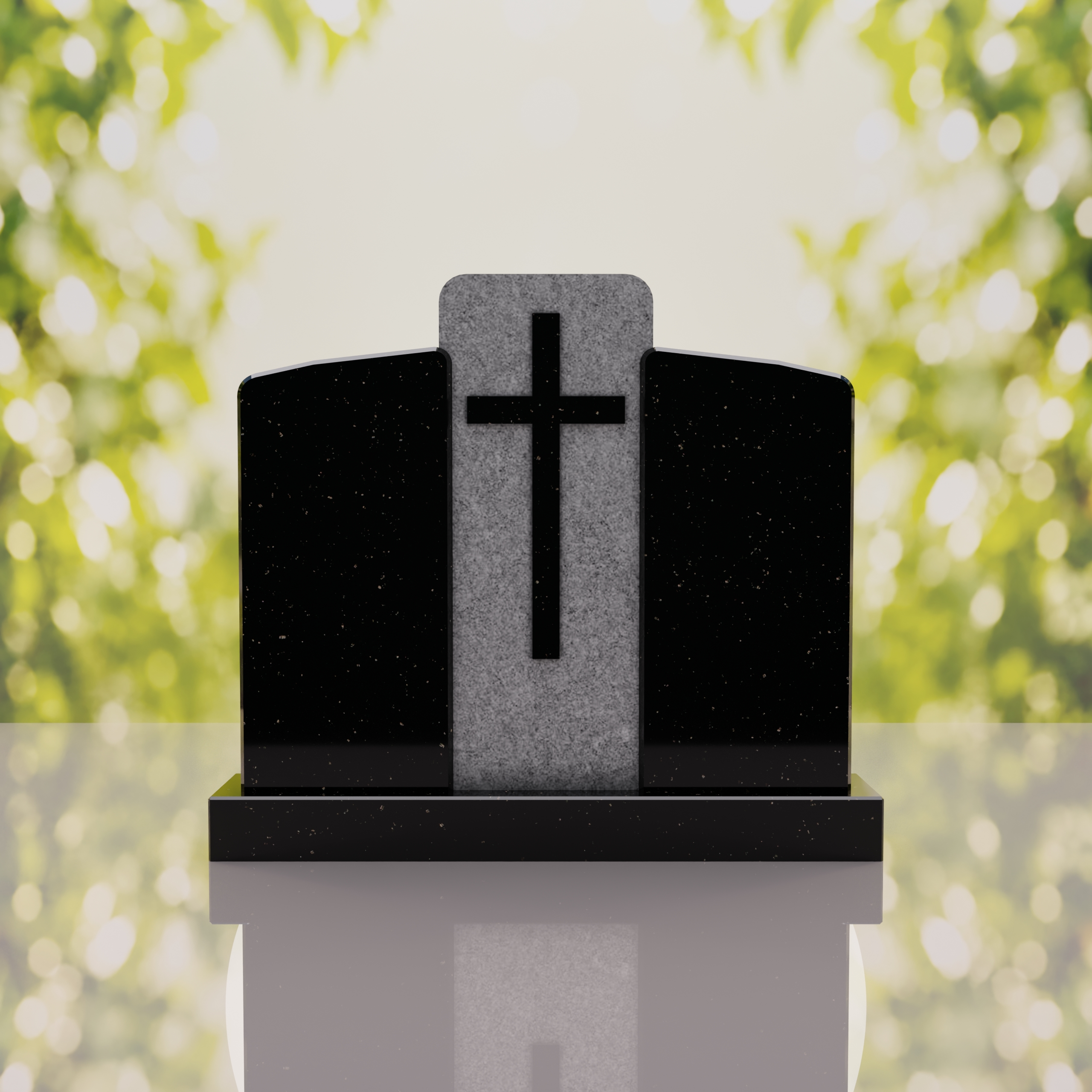 Companion Cross Panel Granite Headstone thumbnail 7