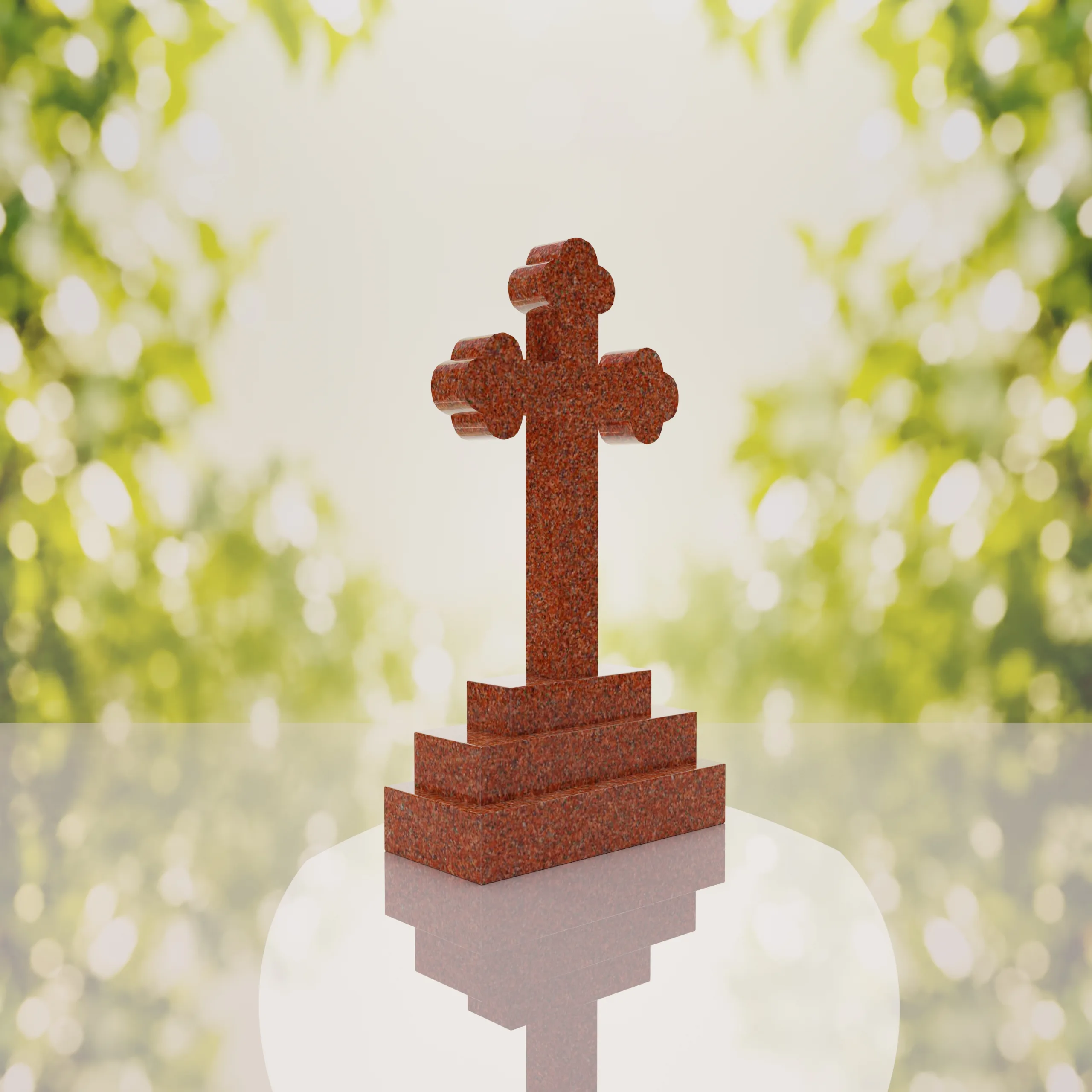 Traditional Christian Granite Cross Memorial