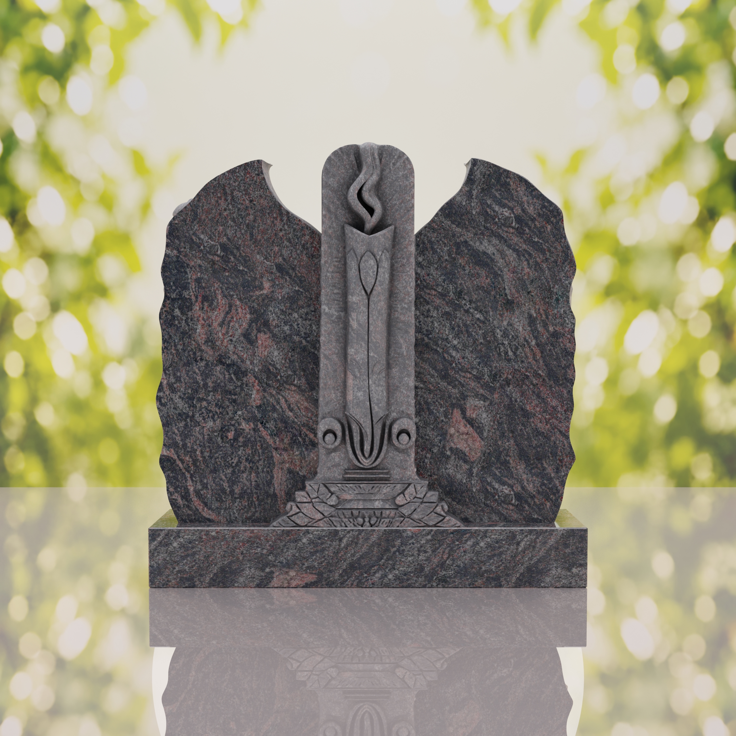 Companion Jewish Granite Headstone with Calla Lilies thumbnail 6