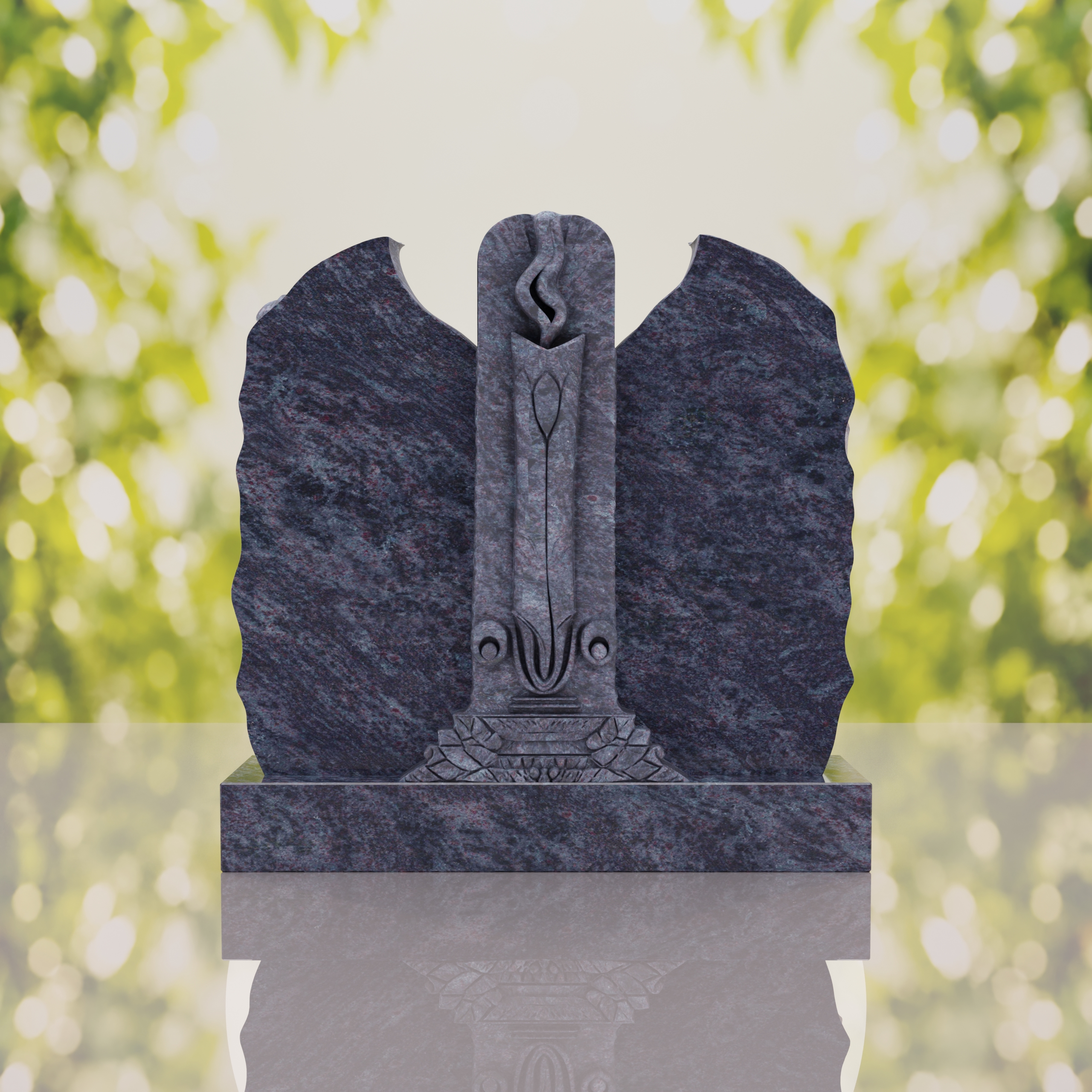 Companion Jewish Granite Headstone with Calla Lilies thumbnail 9