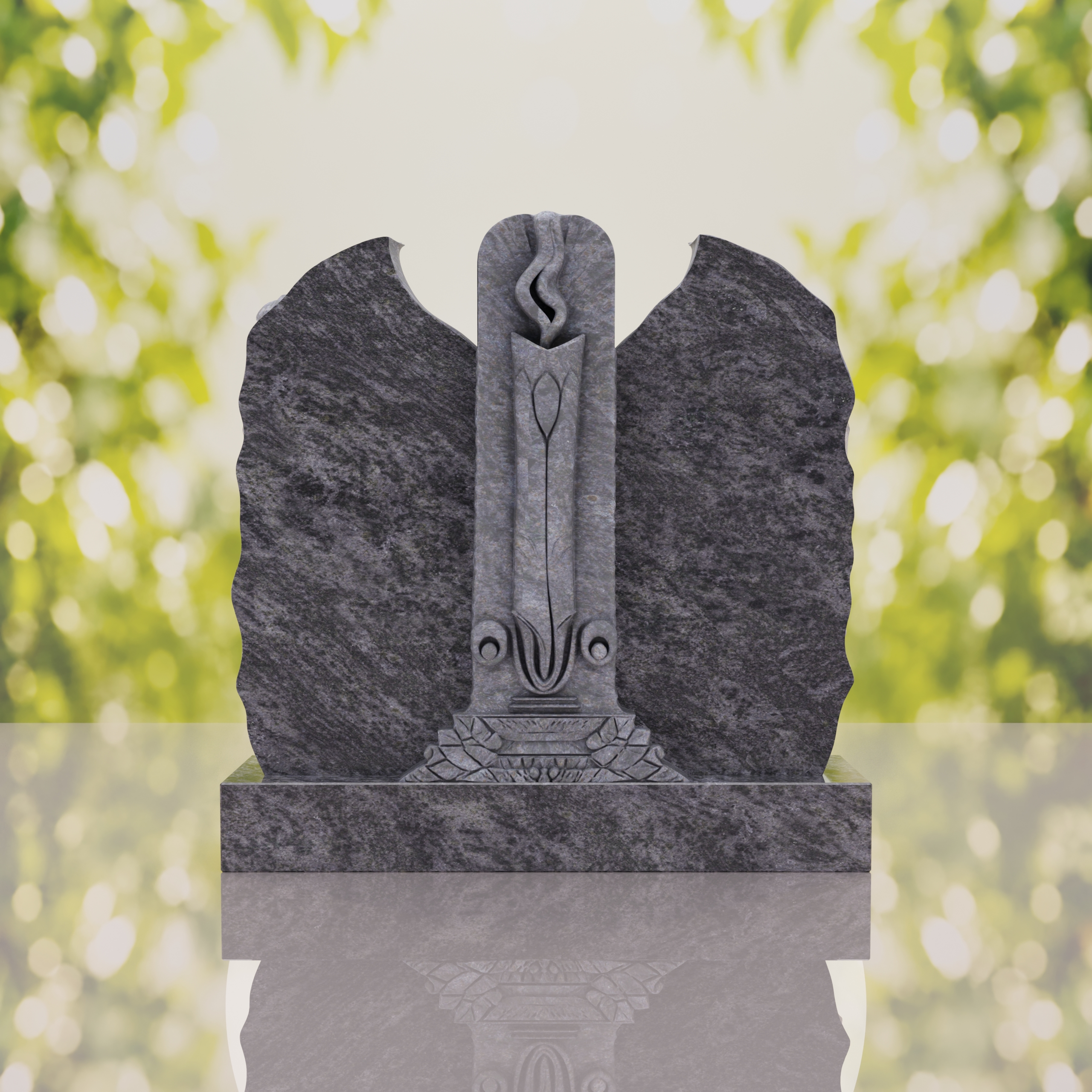 Companion Jewish Granite Headstone with Calla Lilies thumbnail 12