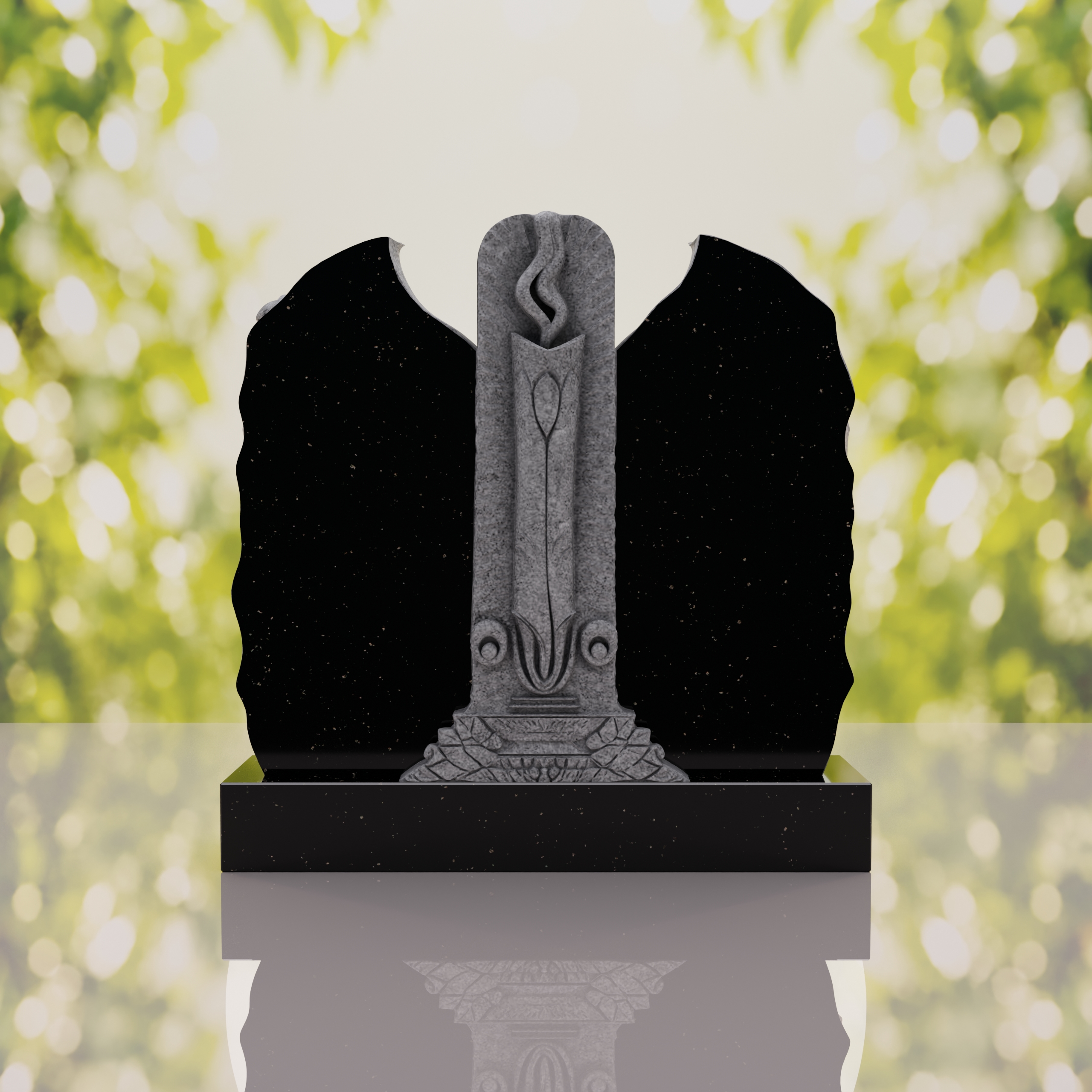 Companion Jewish Granite Headstone with Calla Lilies thumbnail 15