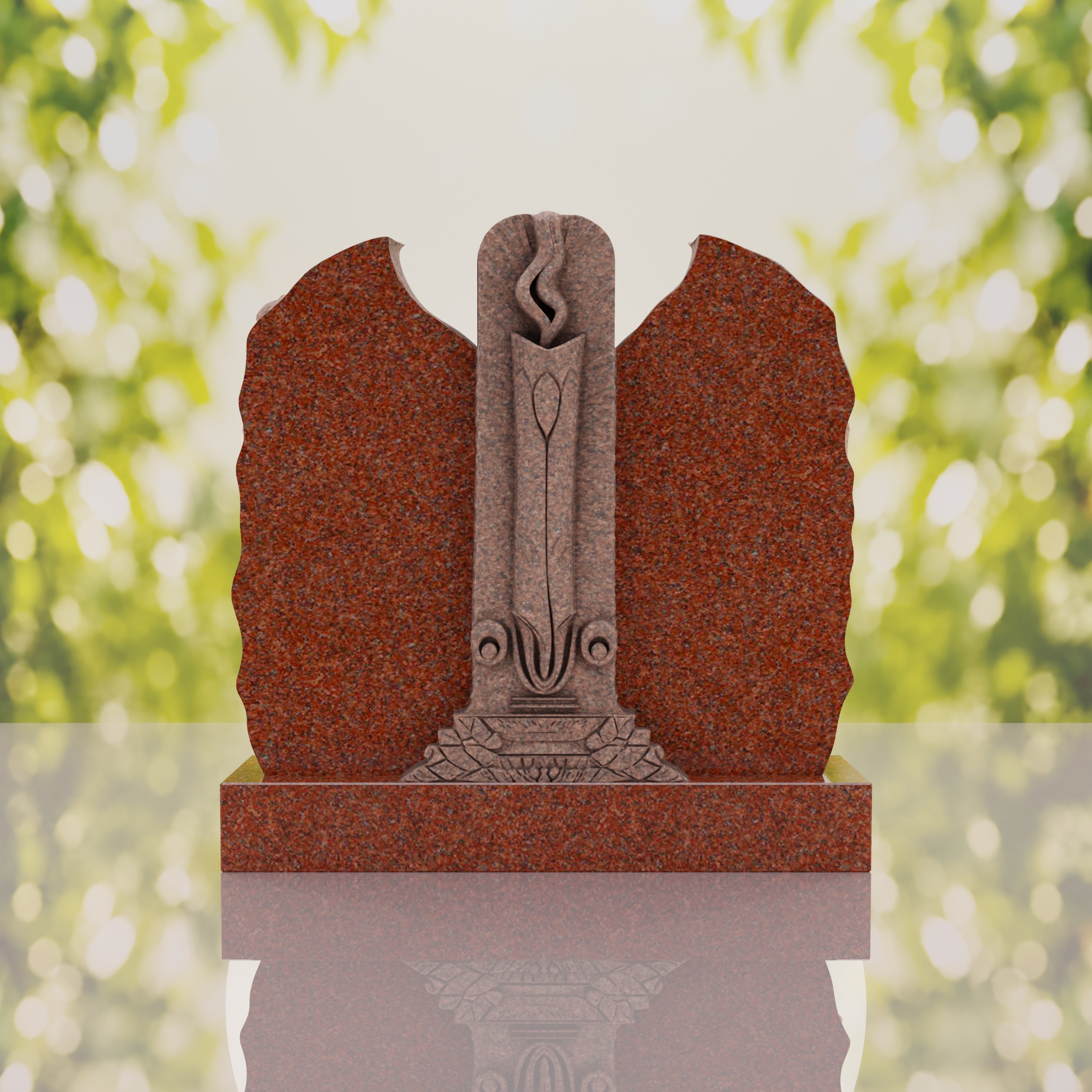 Companion Jewish Granite Headstone with Calla Lilies thumbnail 3