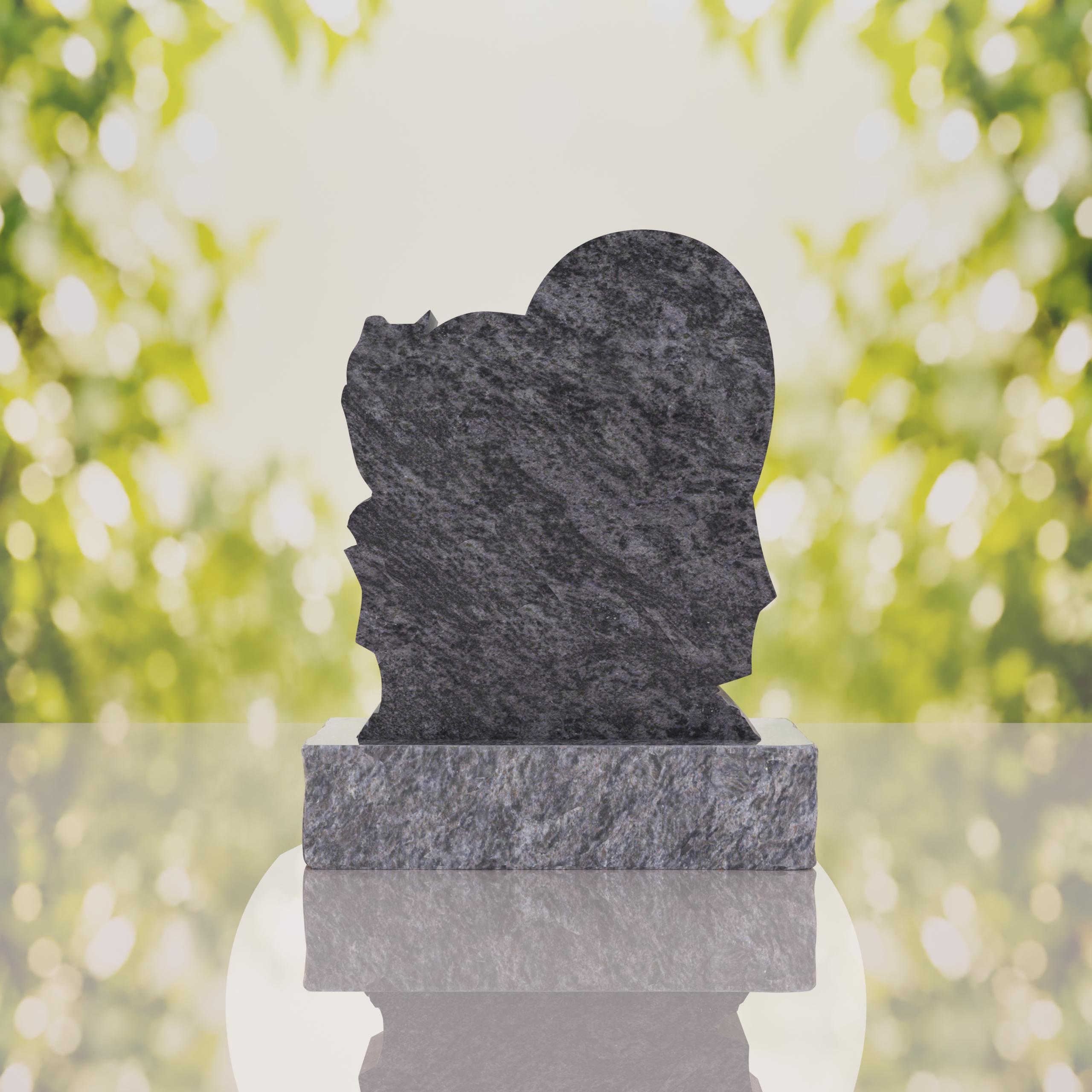 Heart-Shaped Granite Headstone with Calla Lily thumbnail 15