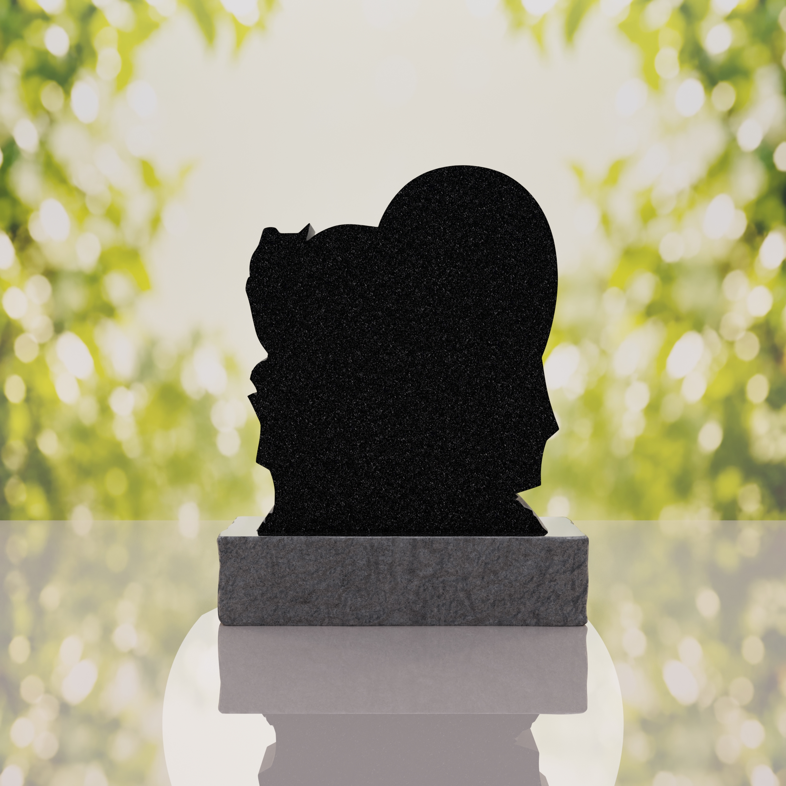 Heart-Shaped Granite Headstone with Calla Lily thumbnail 12