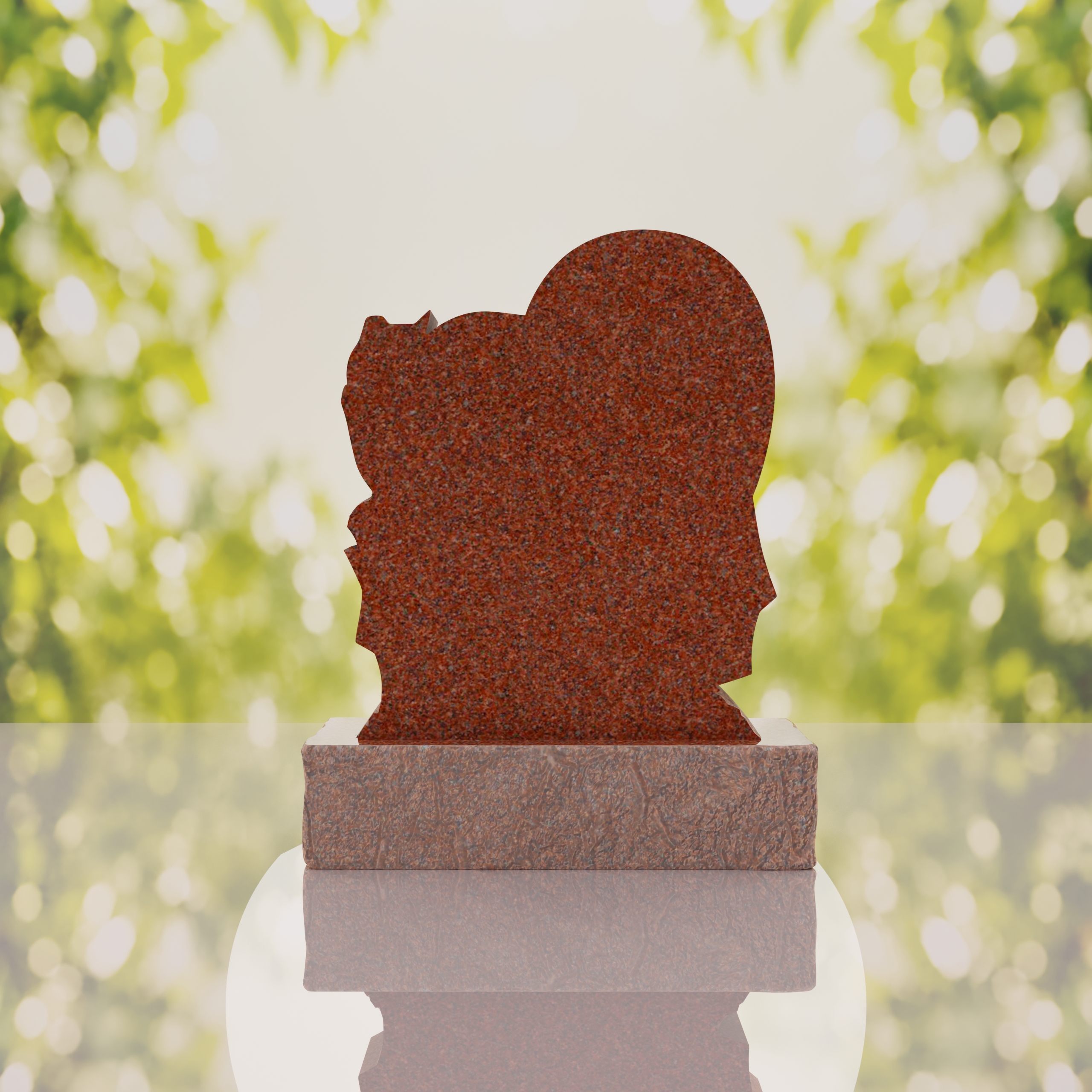 Heart-Shaped Granite Headstone with Calla Lily thumbnail 9