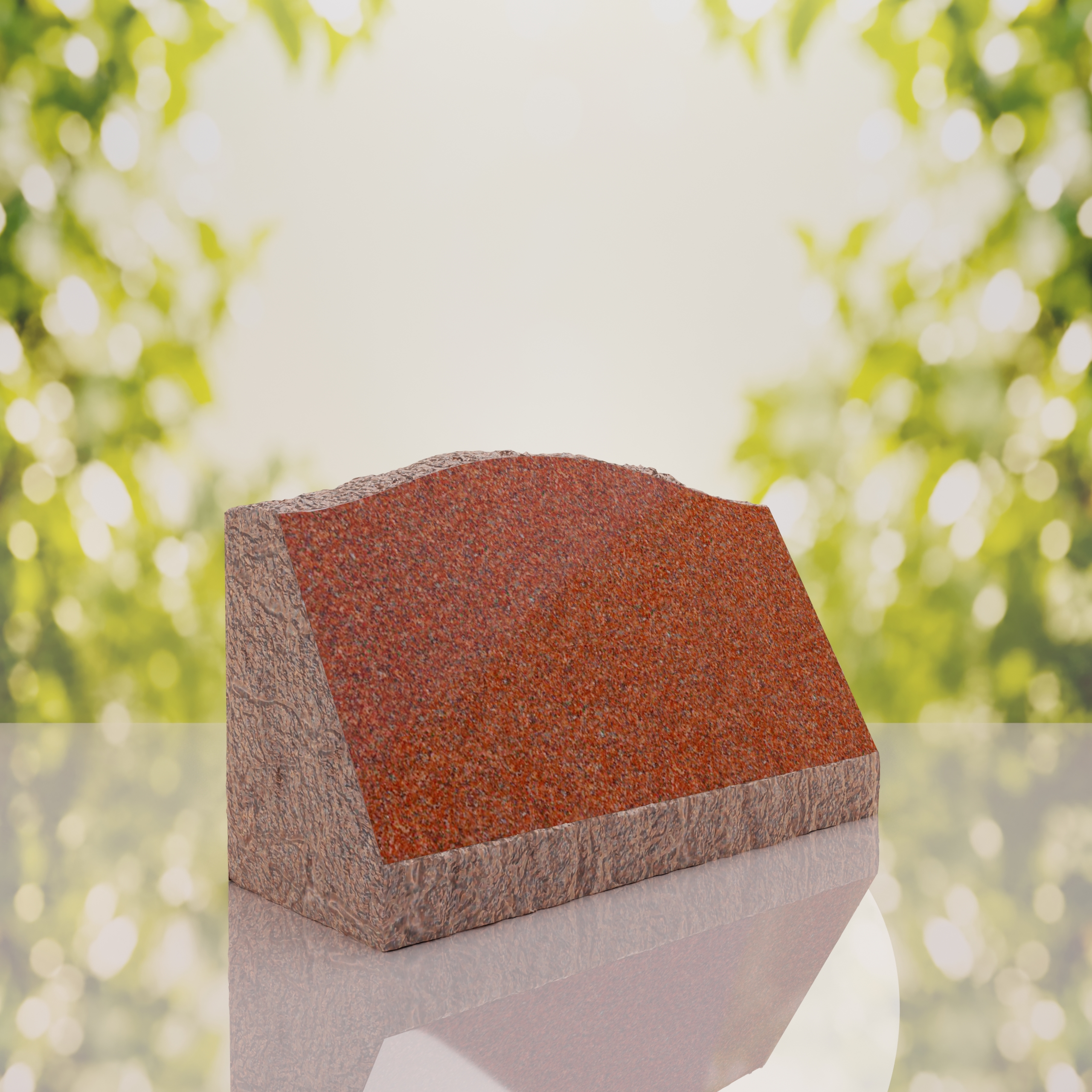 Serpentine Top Slant Granite Headstone