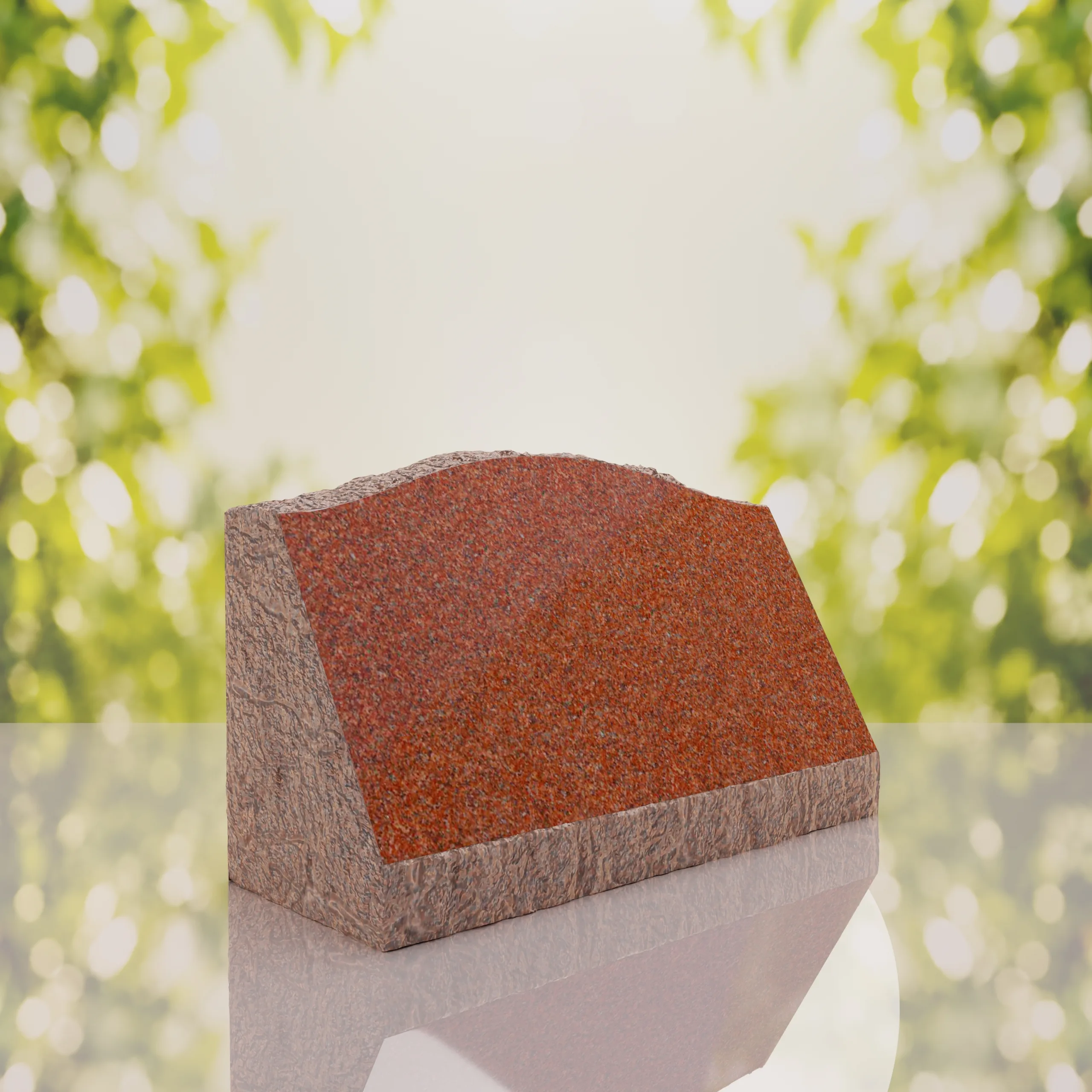Serpentine Top Slant Granite Headstone