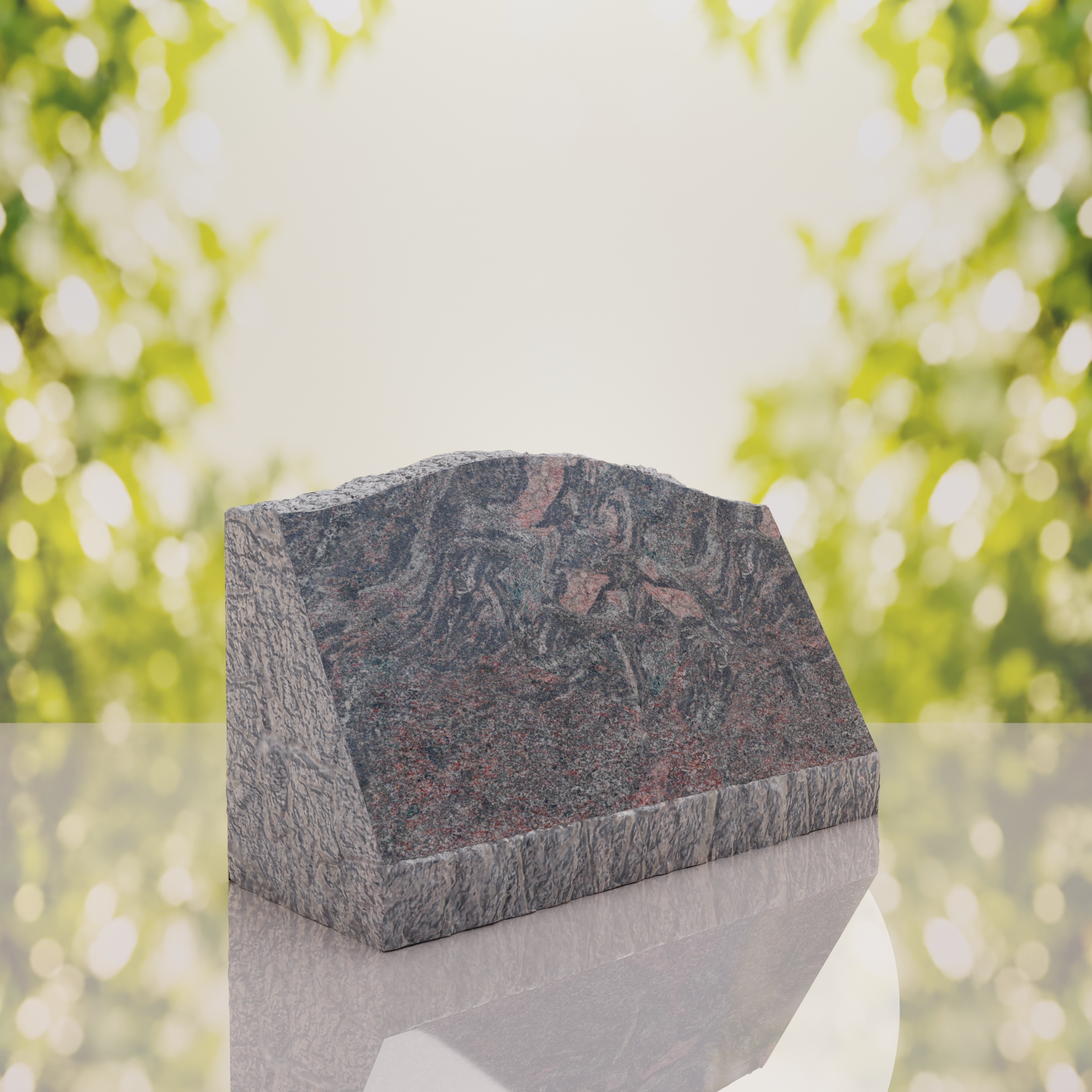 Serpentine Top Slant Granite Headstone thumbnail 4