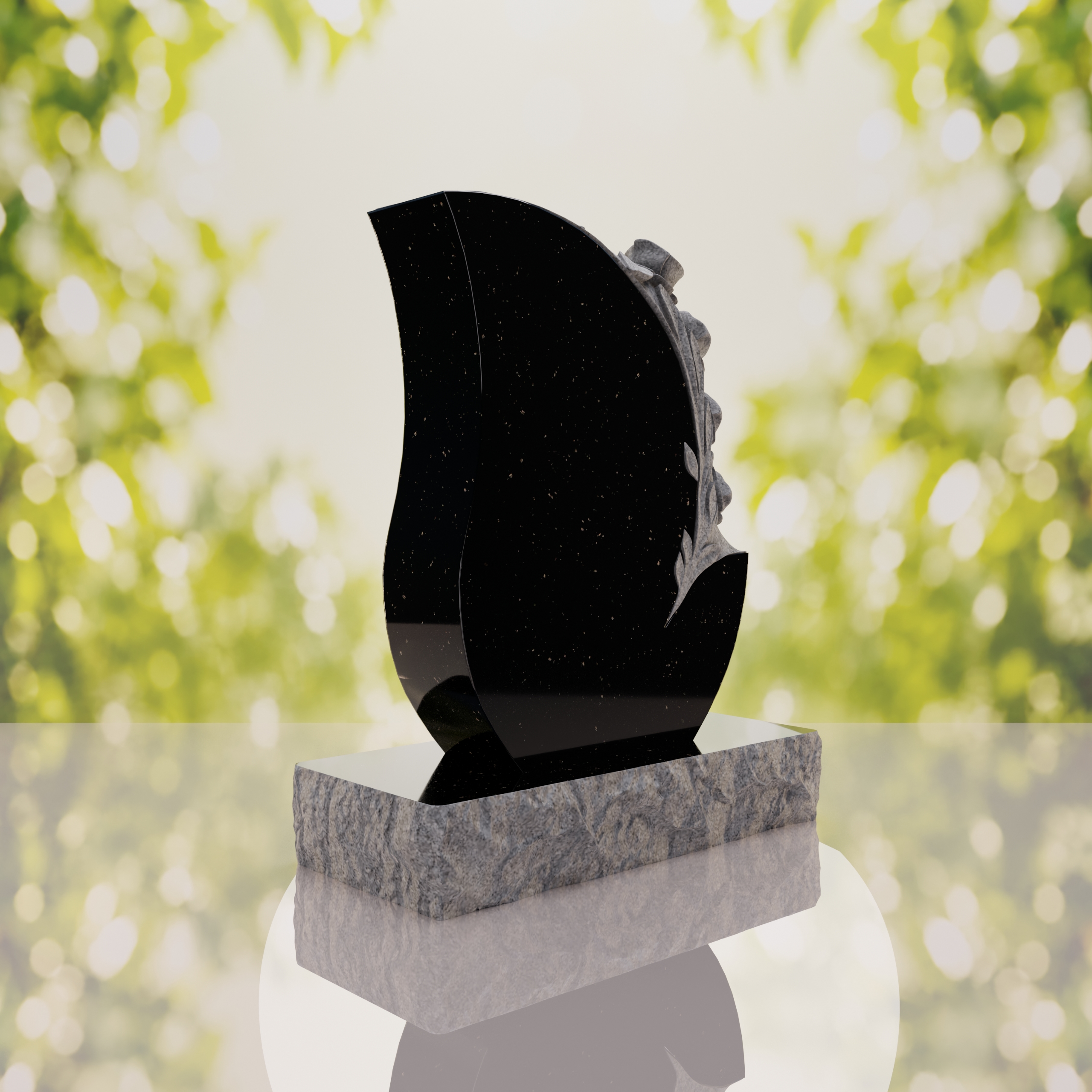 Rose Teardrop Headstone thumbnail 5