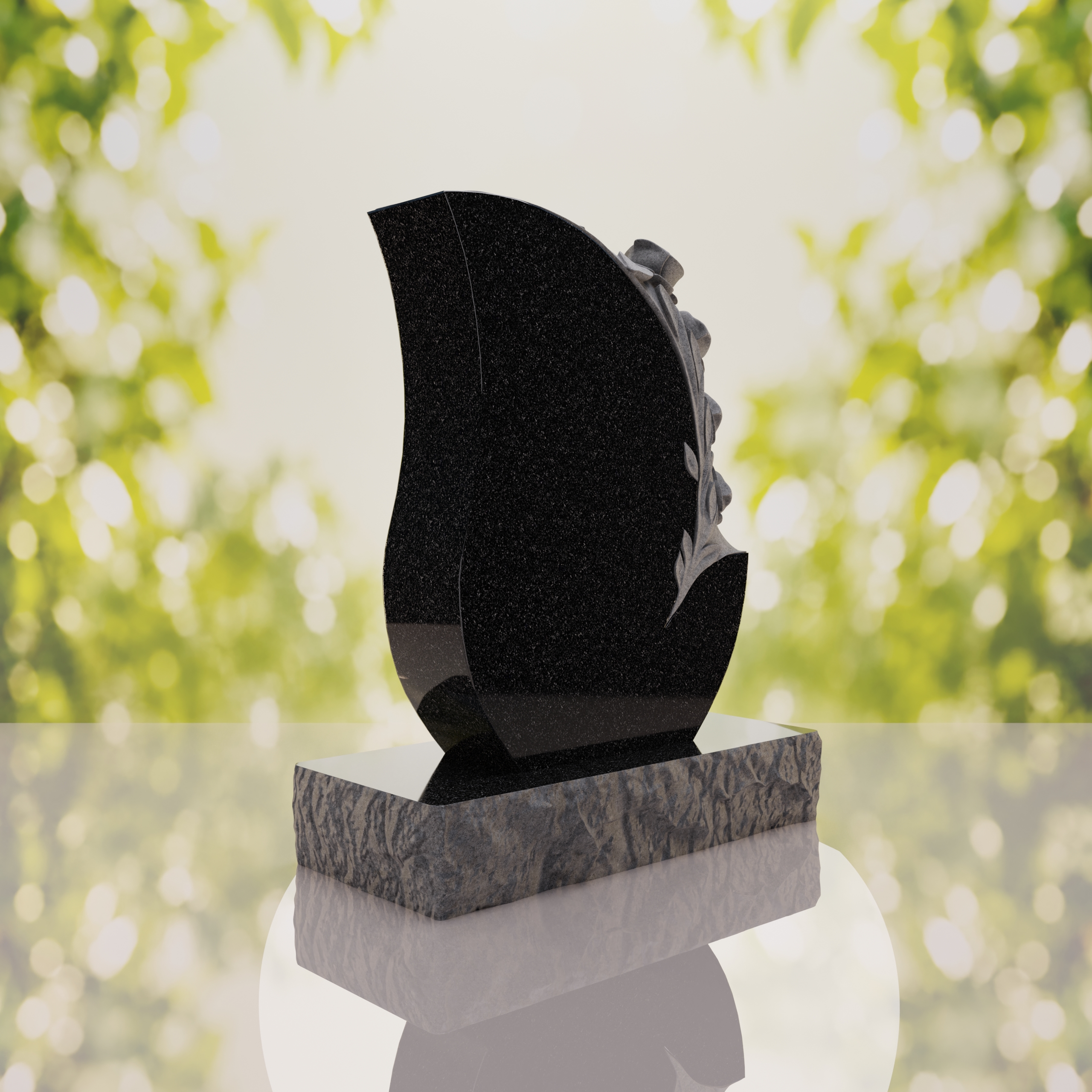 Rose Teardrop Headstone thumbnail 11