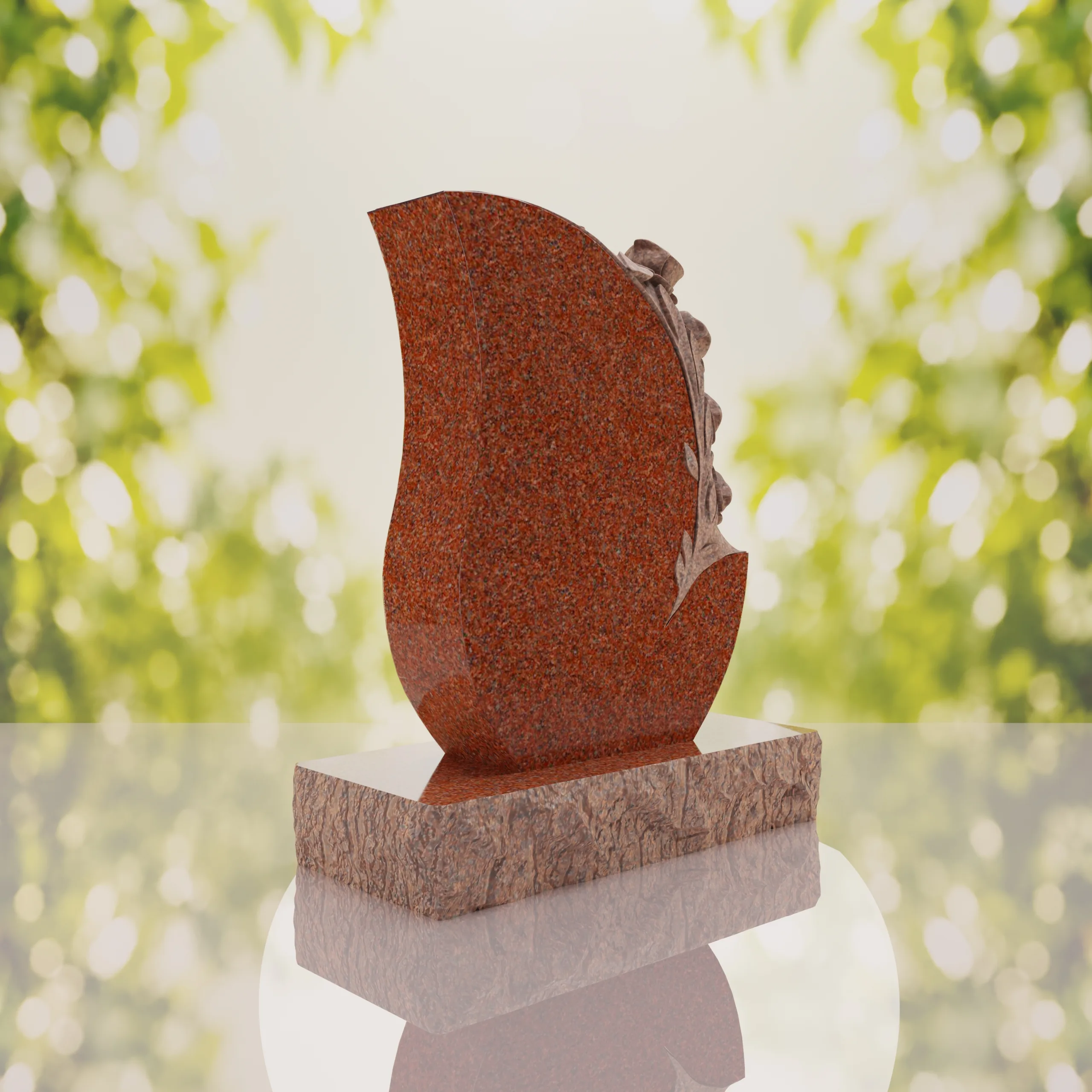 Rose Teardrop Headstone