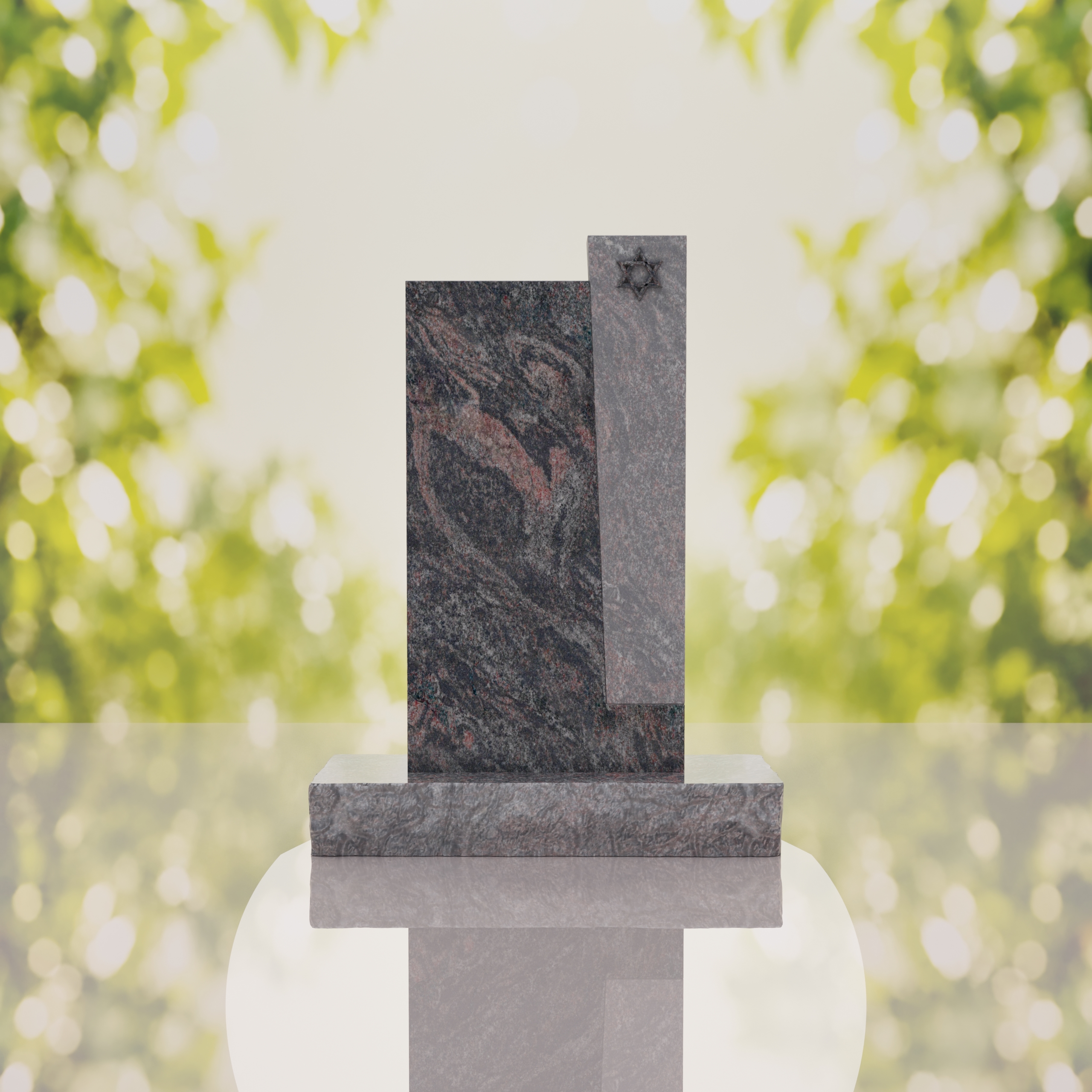 Modern Jewish Granite Memorial Headstone thumbnail 5