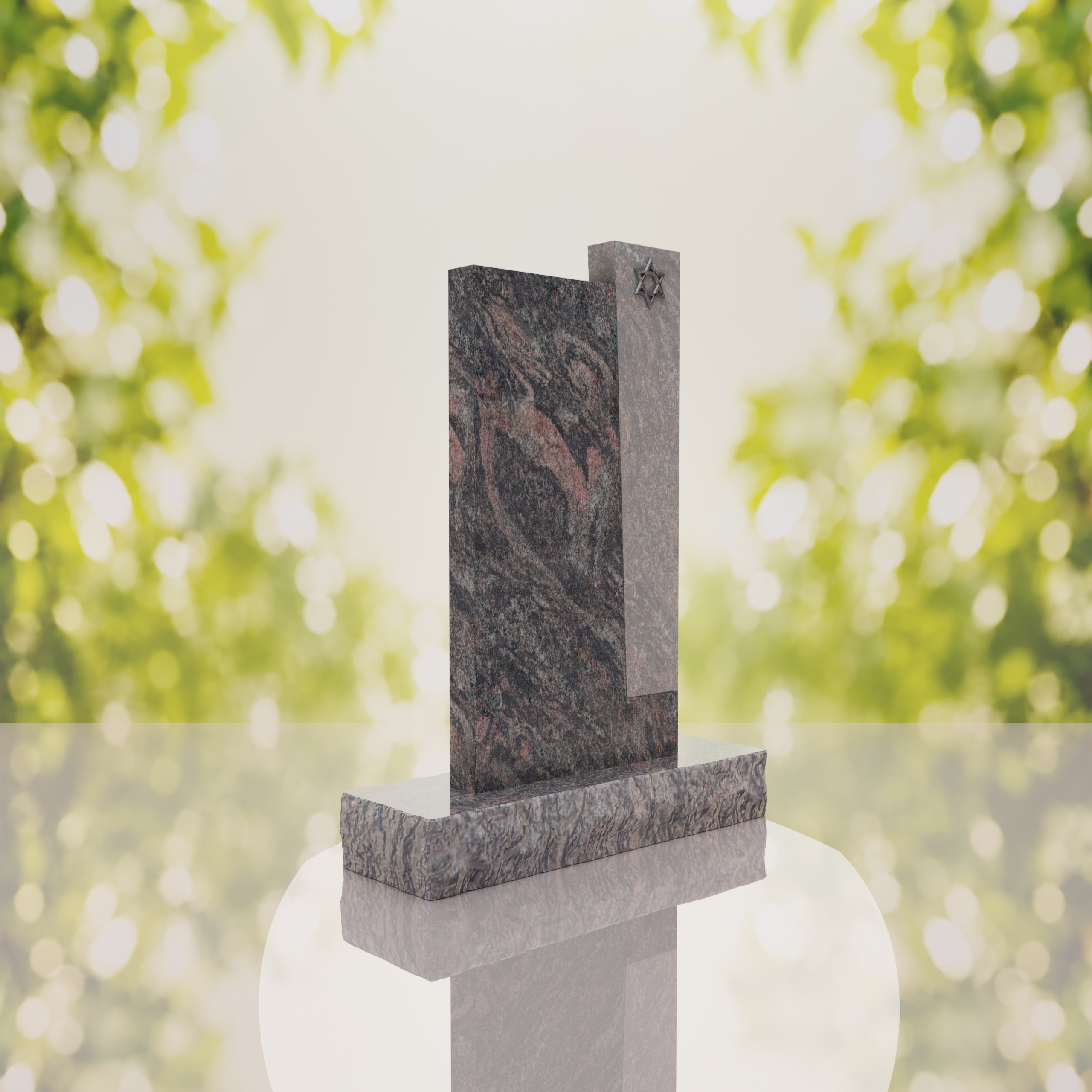 Modern Jewish Granite Memorial Headstone thumbnail 4