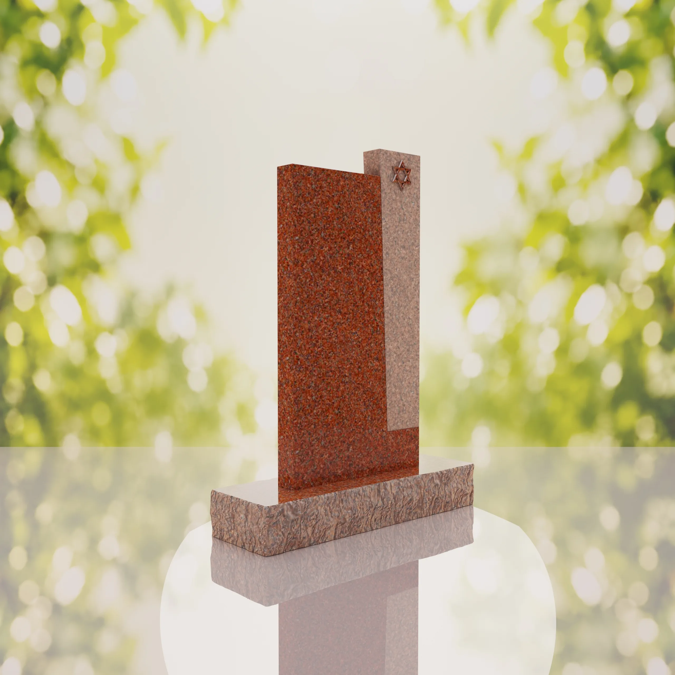 Modern Jewish Granite Memorial Headstone