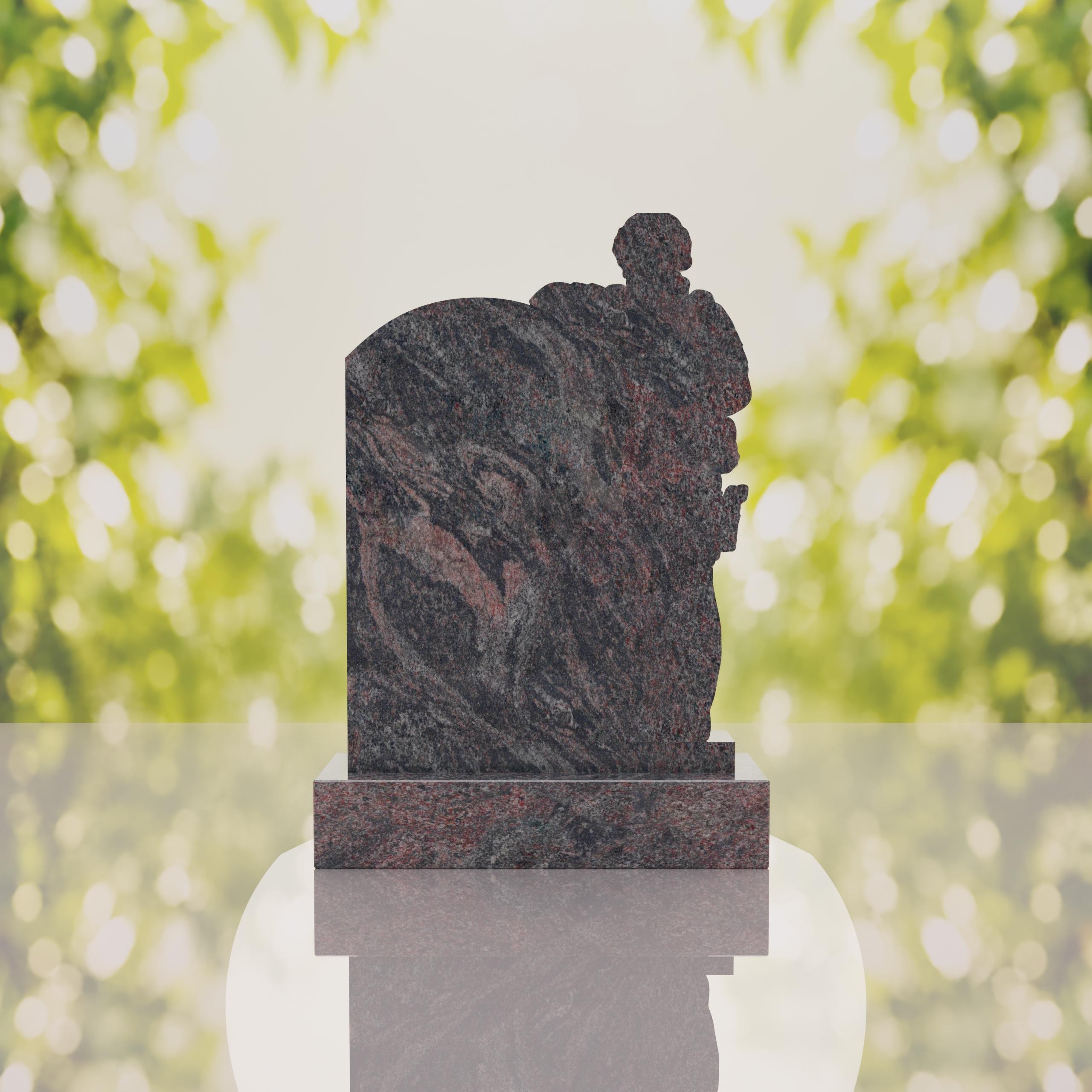 Standing Soldier Granite Memorial Headstone thumbnail 7