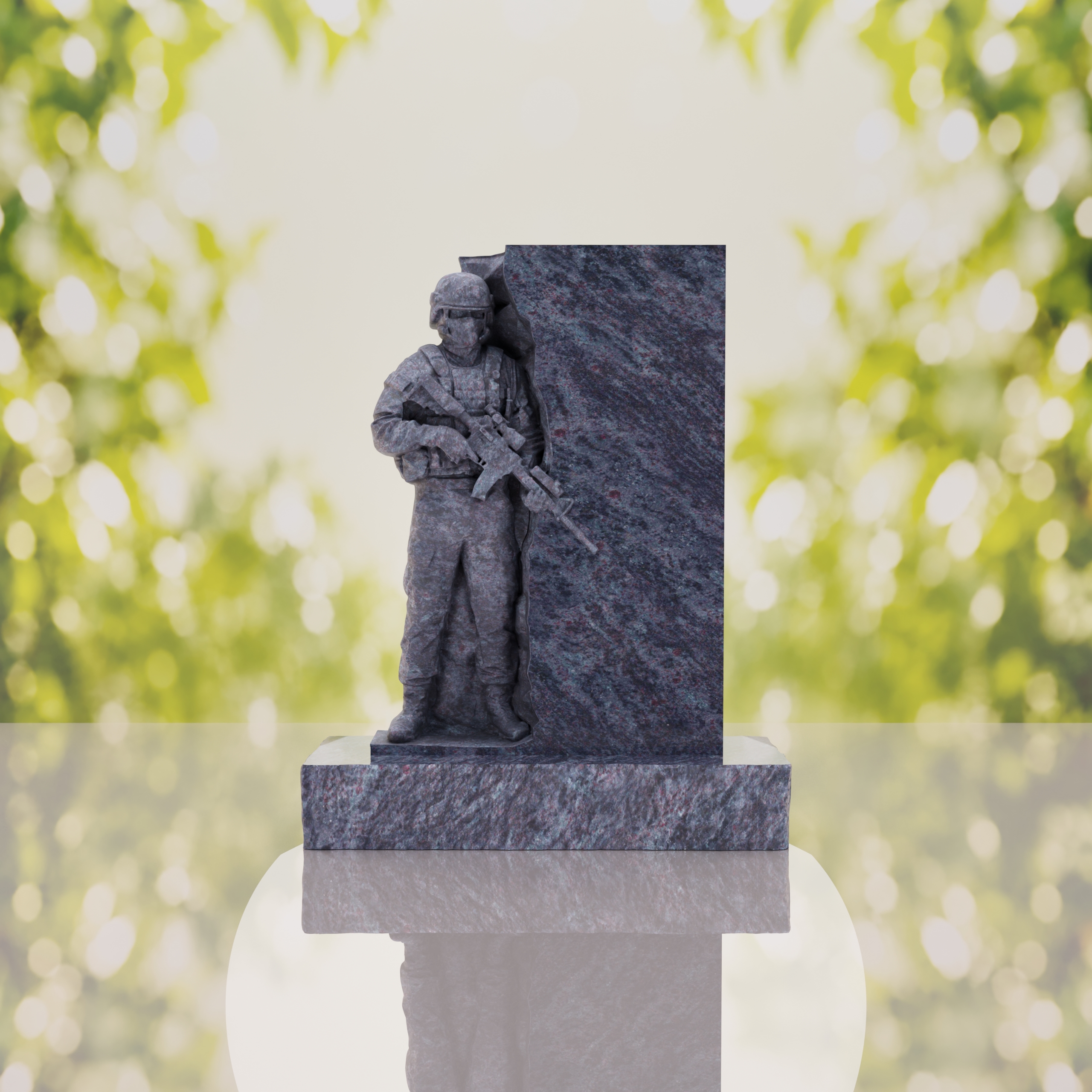 Guardian Soldier Granite Memorial Headstone thumbnail 9