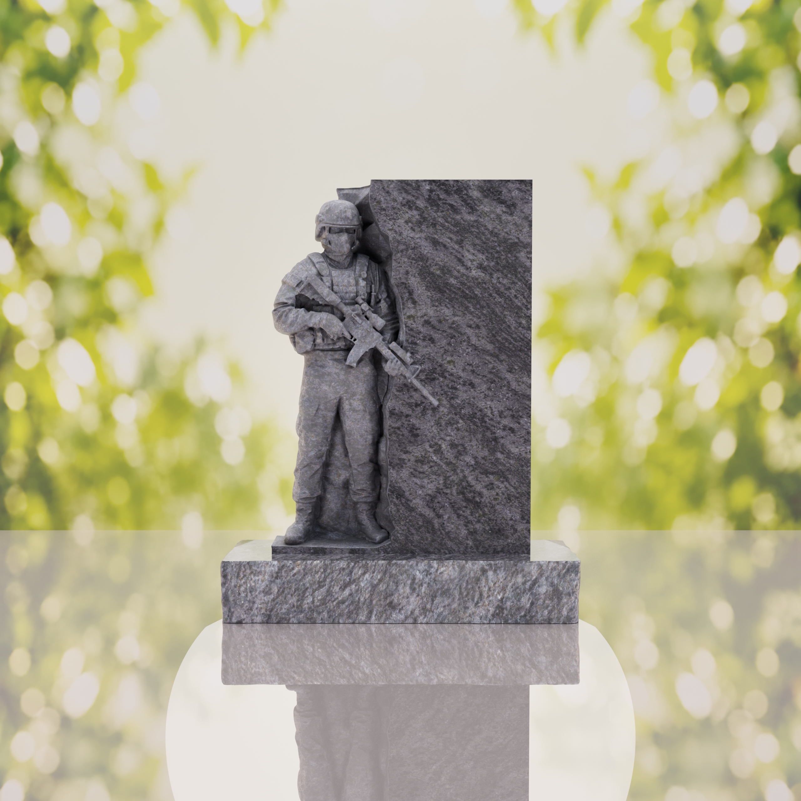 Guardian Soldier Granite Memorial Headstone thumbnail 12