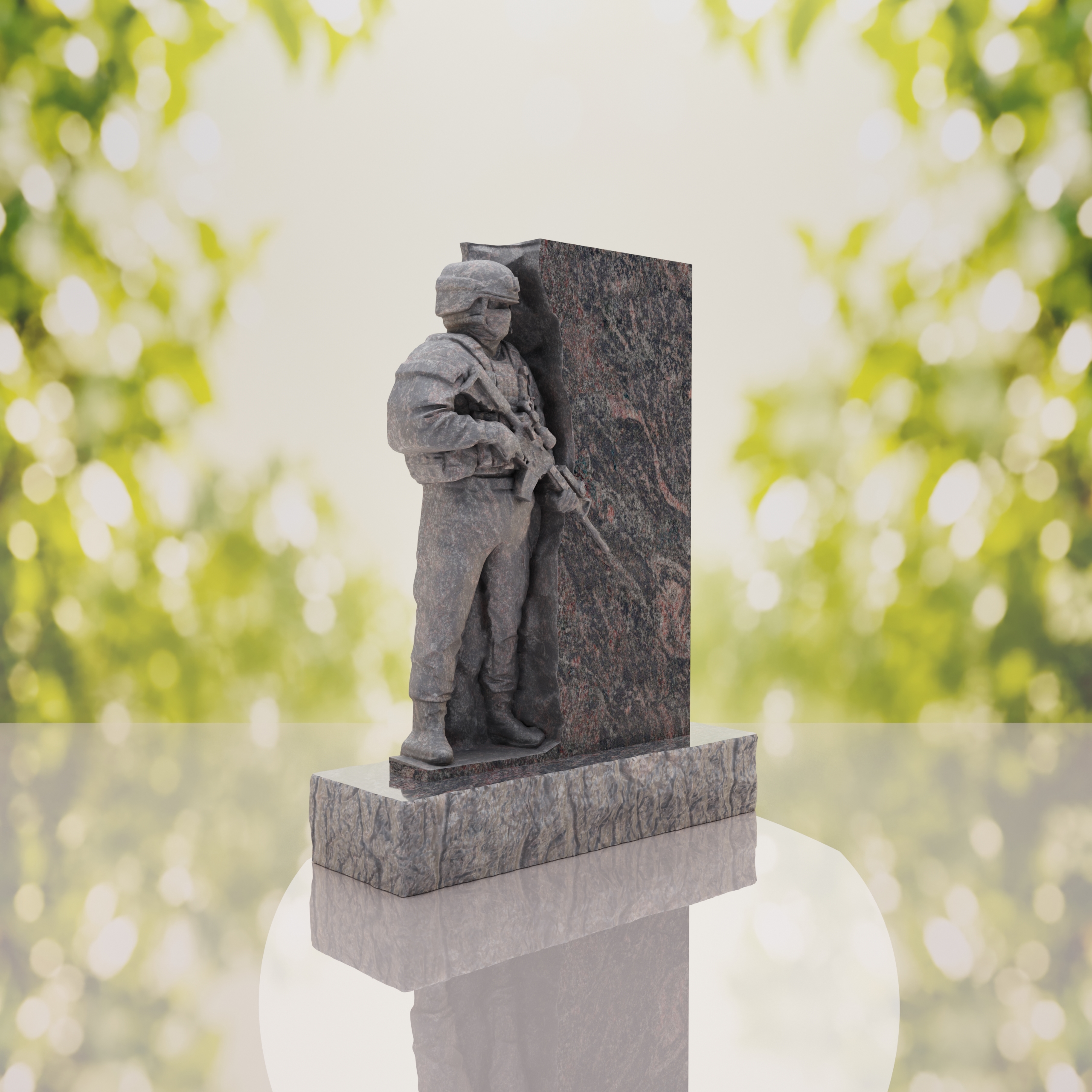 Guardian Soldier Granite Memorial Headstone thumbnail 5