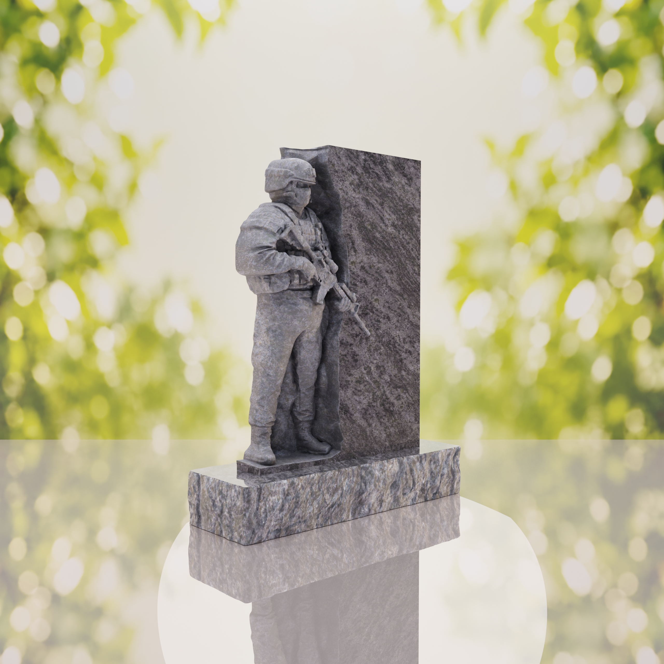 Guardian Soldier Granite Memorial Headstone thumbnail 11