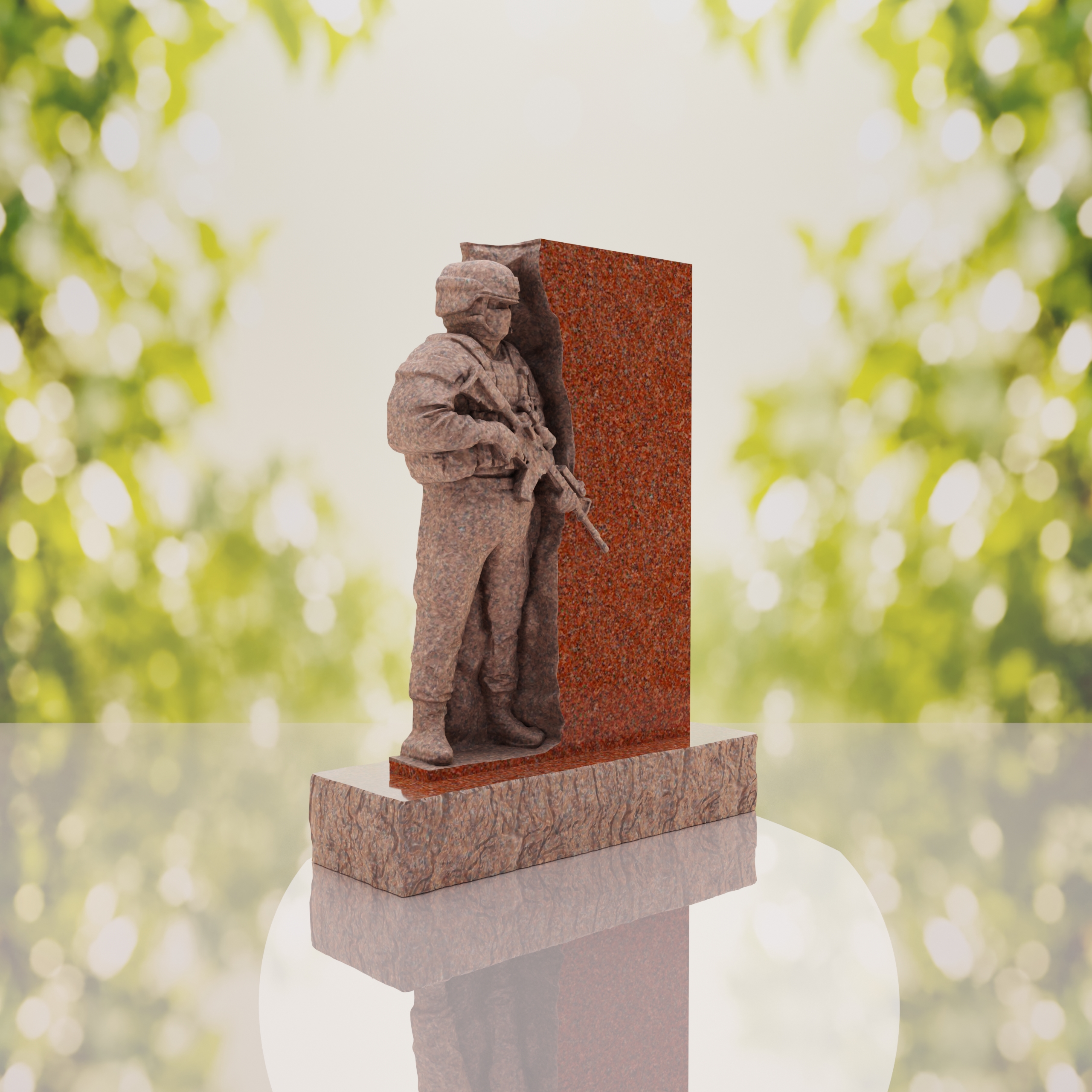 Guardian Soldier Granite Memorial Headstone thumbnail 2