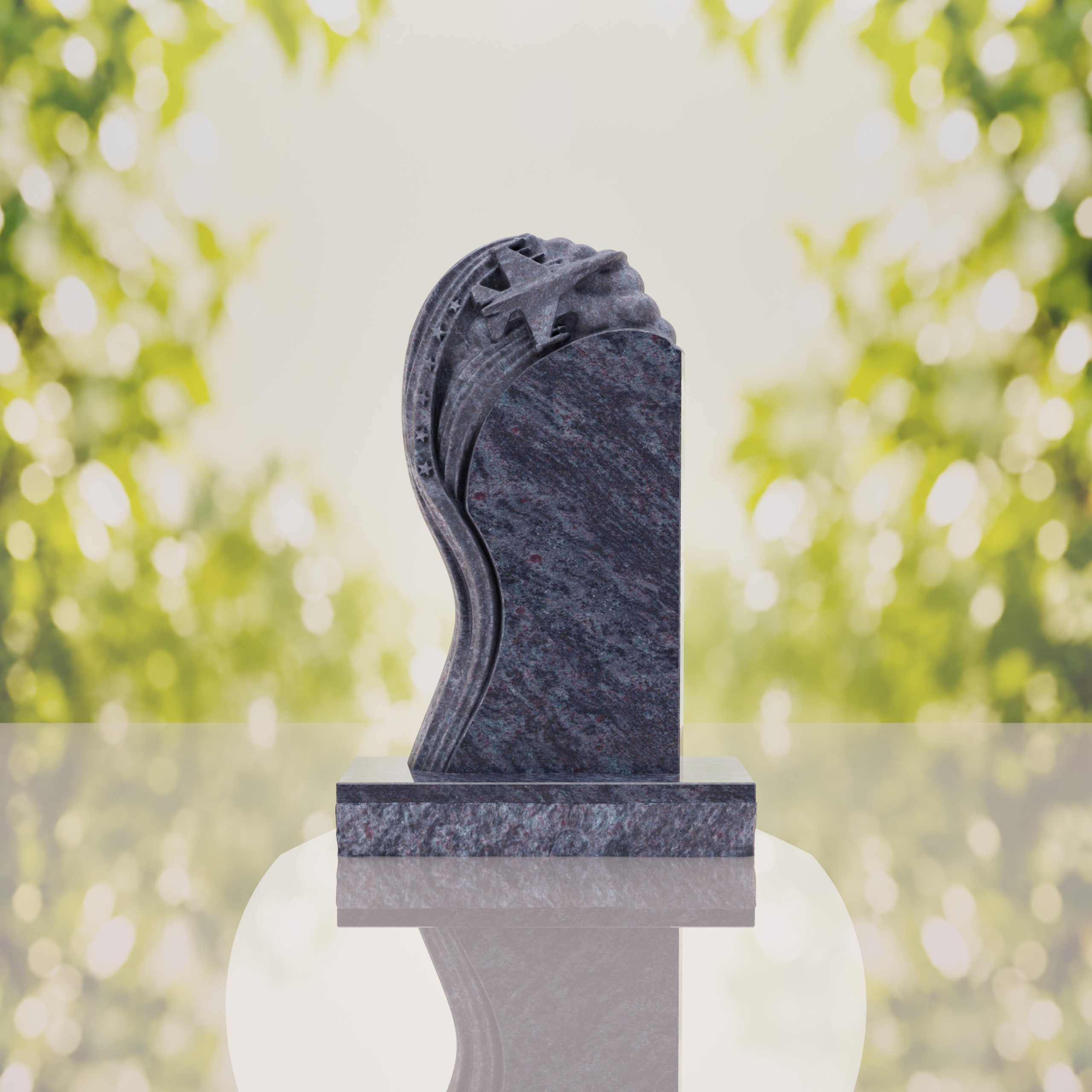 Shooting Star Granite Memorial Headstone thumbnail 9