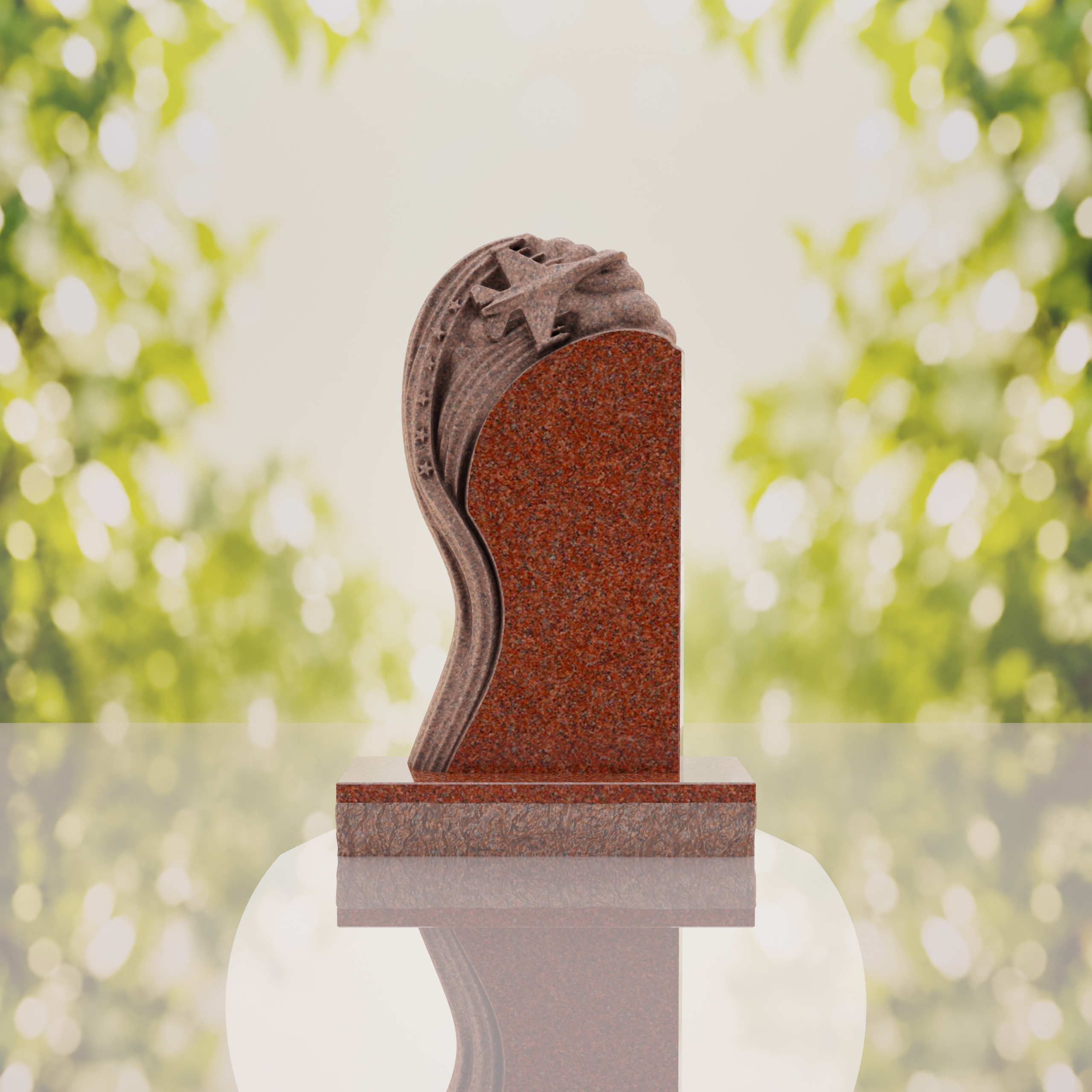 Shooting Star Granite Memorial Headstone thumbnail 3