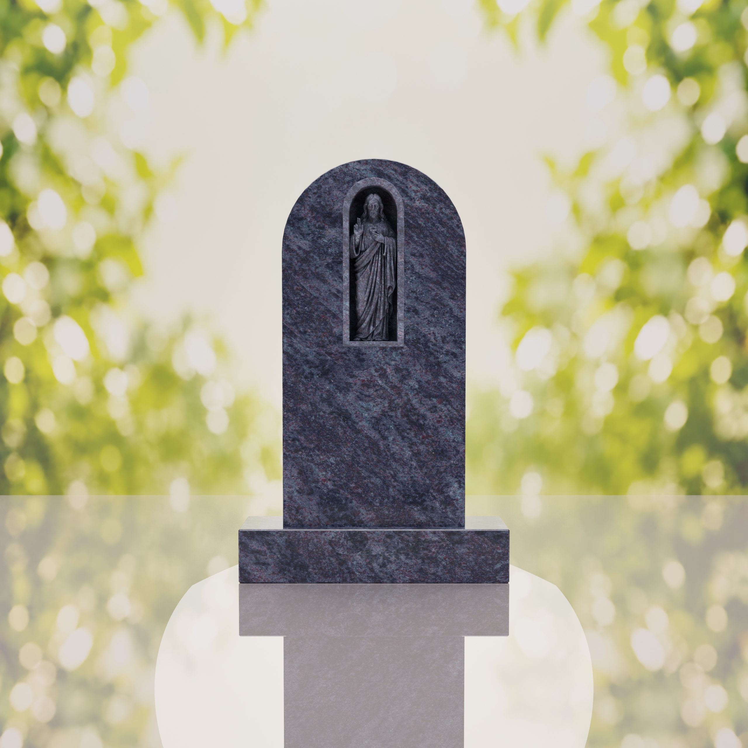 Sacred Heart of Jesus Catholic Granite Headstone thumbnail 8