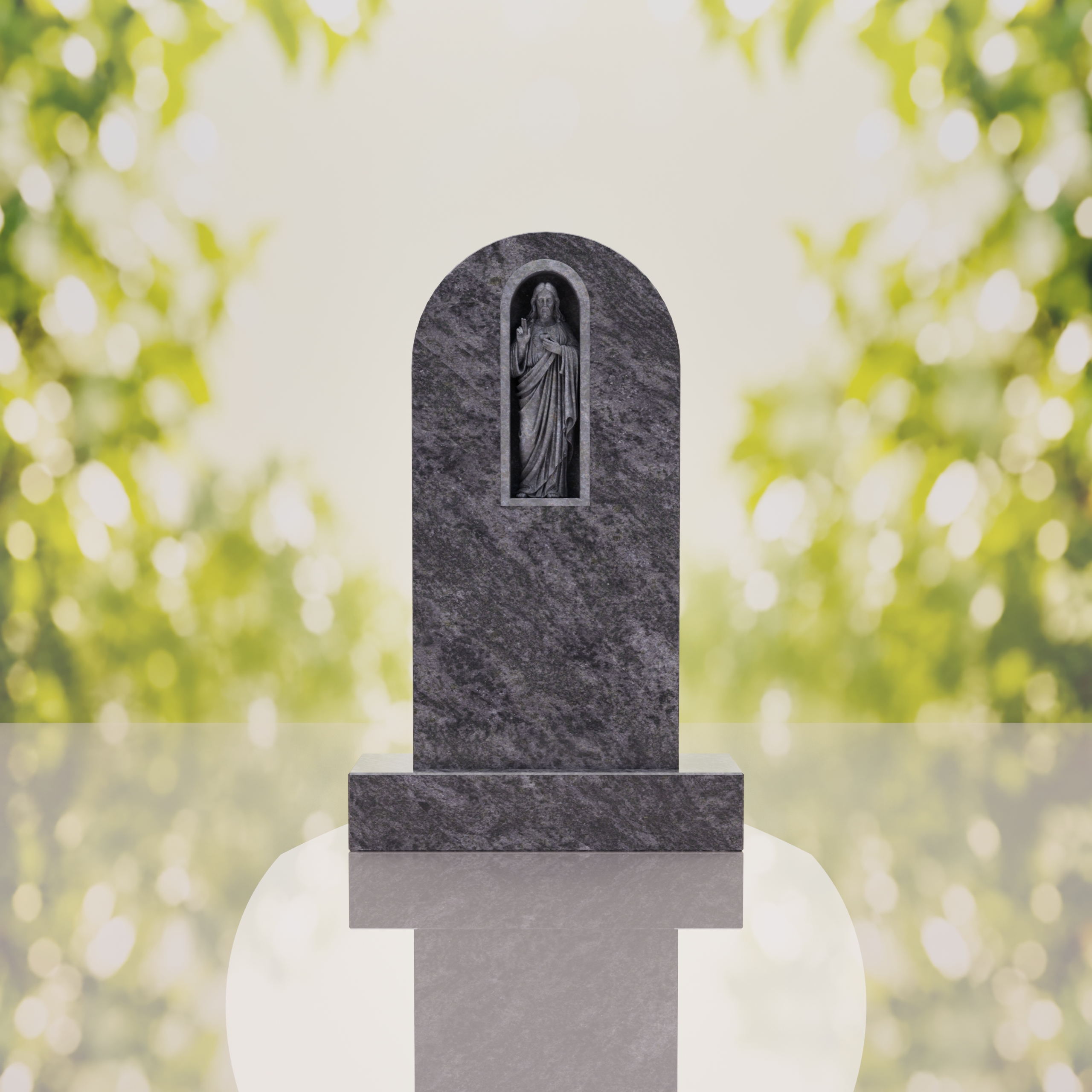 Sacred Heart of Jesus Catholic Granite Headstone thumbnail 11
