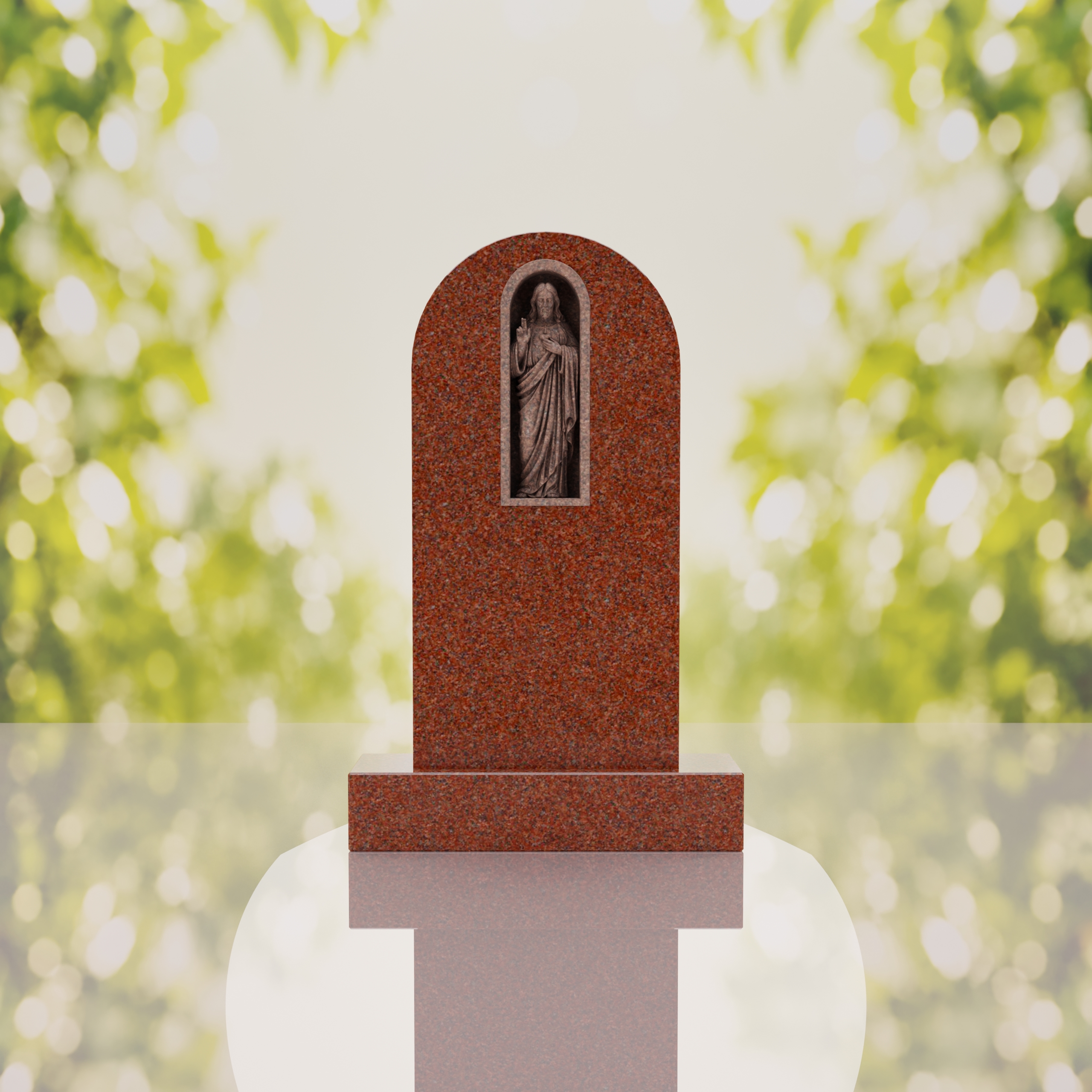 Sacred Heart of Jesus Catholic Granite Headstone thumbnail 14