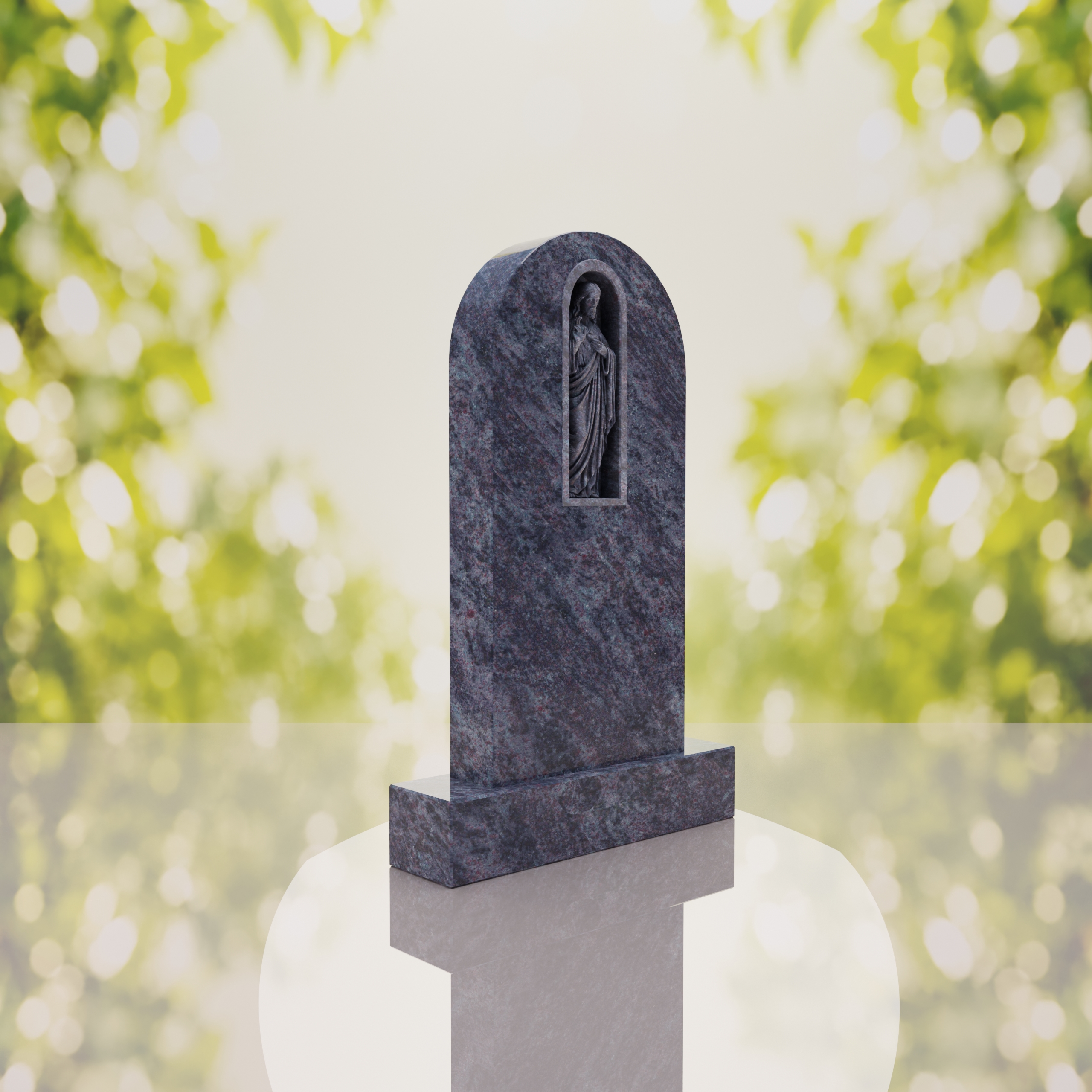 Sacred Heart of Jesus Catholic Granite Headstone thumbnail 7
