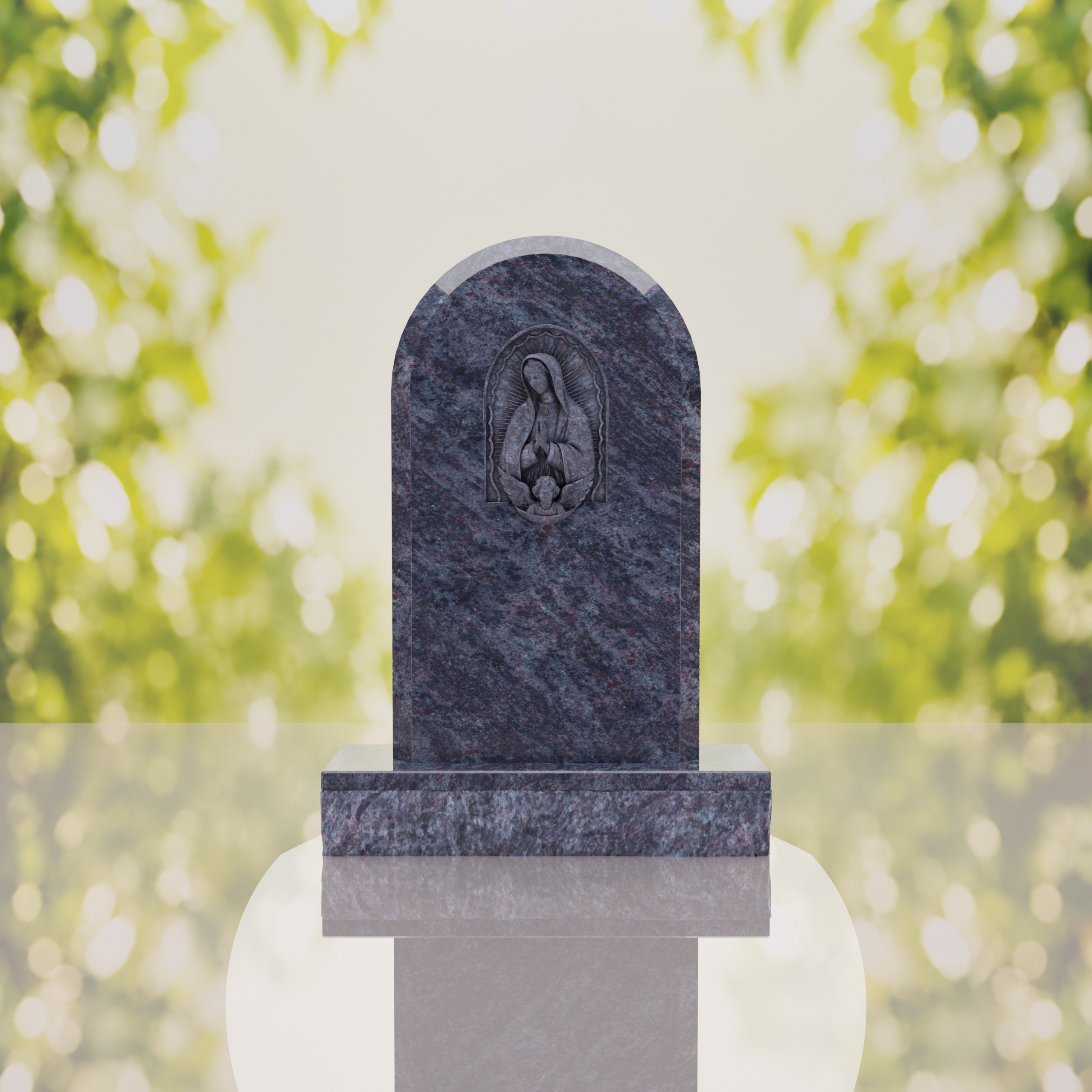 Our Lady of Guadalupe Catholic Granite Headstone thumbnail 11