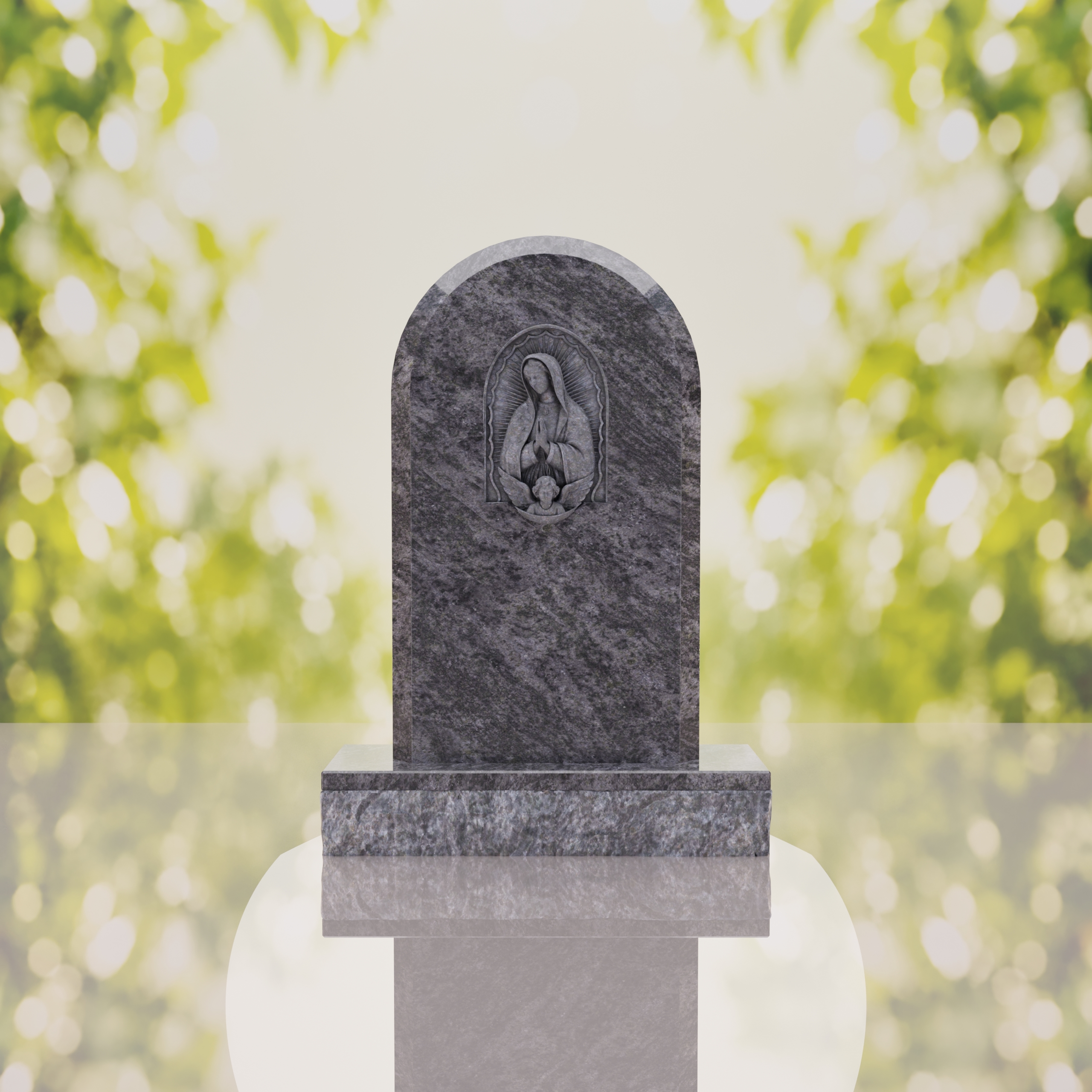 Our Lady of Guadalupe Catholic Granite Headstone thumbnail 8
