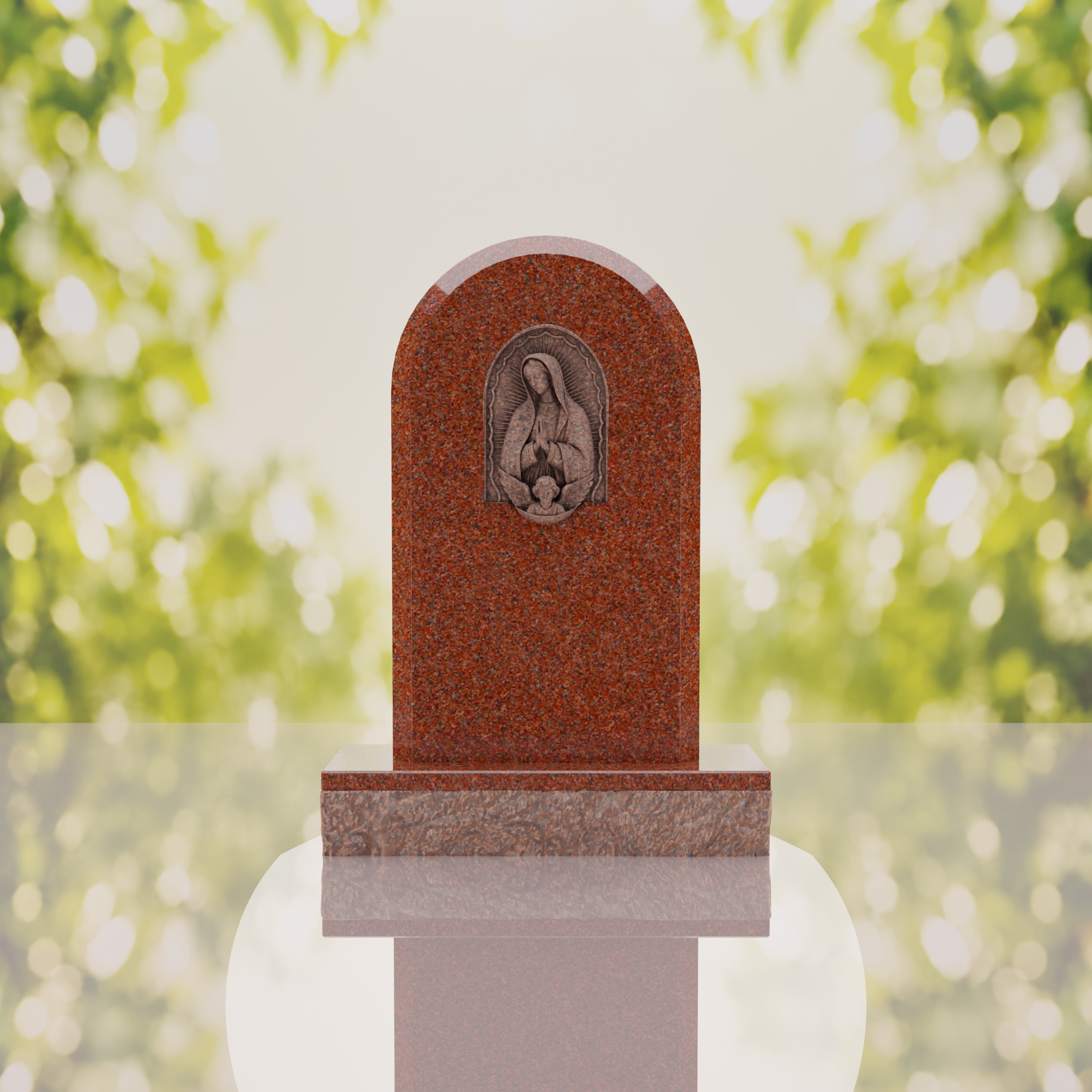 Our Lady of Guadalupe Catholic Granite Headstone thumbnail 5
