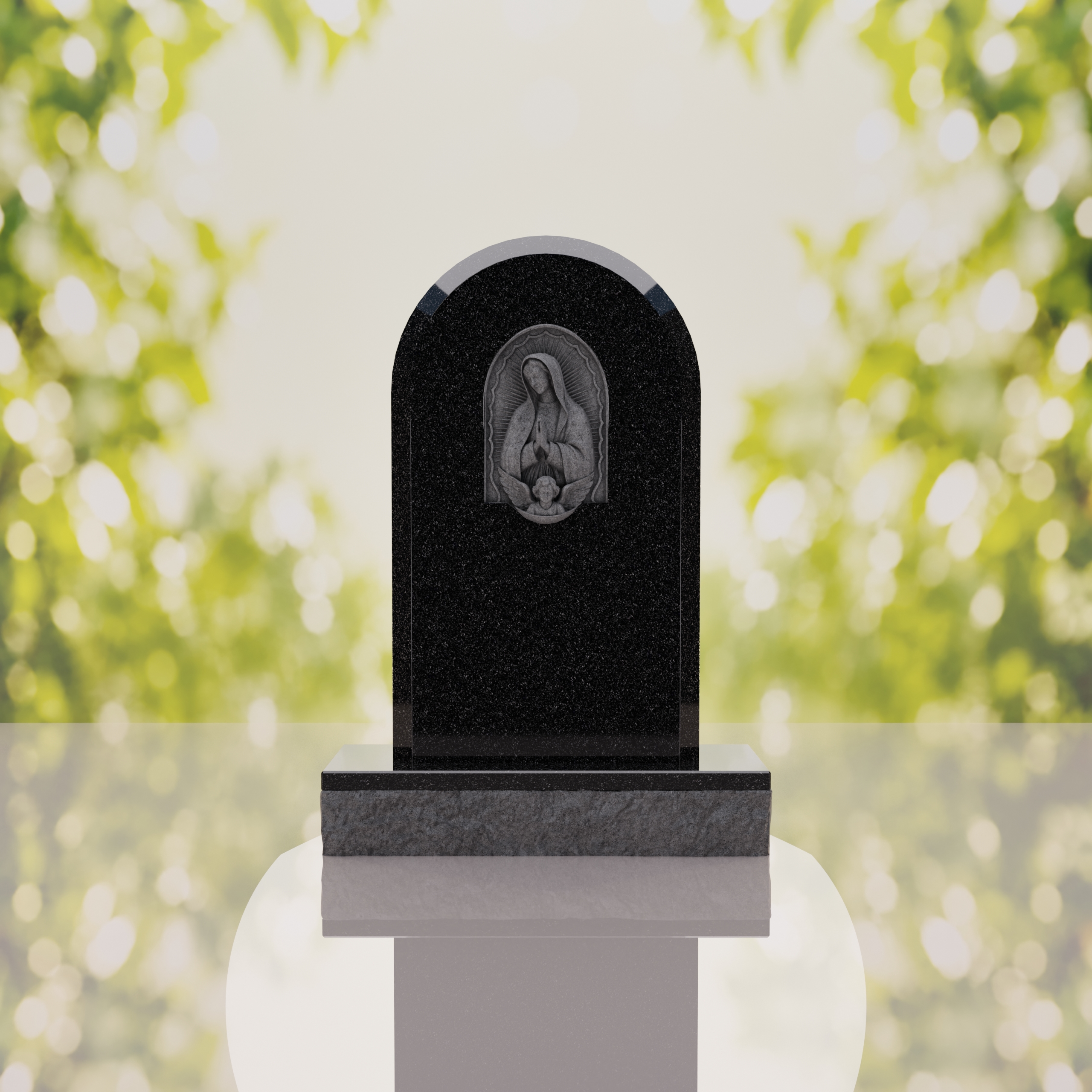 Our Lady of Guadalupe Catholic Granite Headstone thumbnail 2