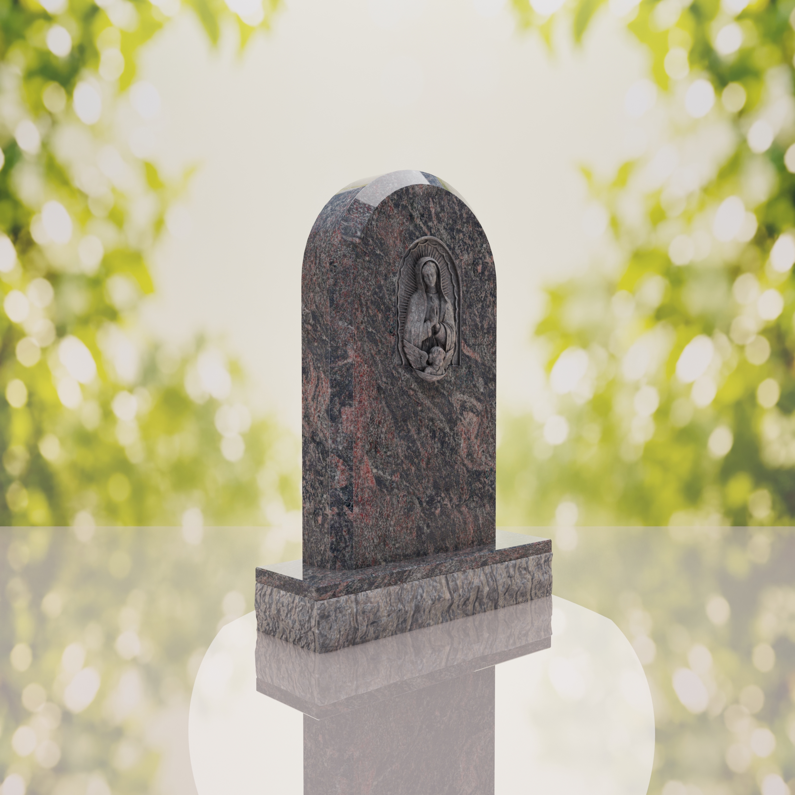 Our Lady of Guadalupe Catholic Granite Headstone thumbnail 13