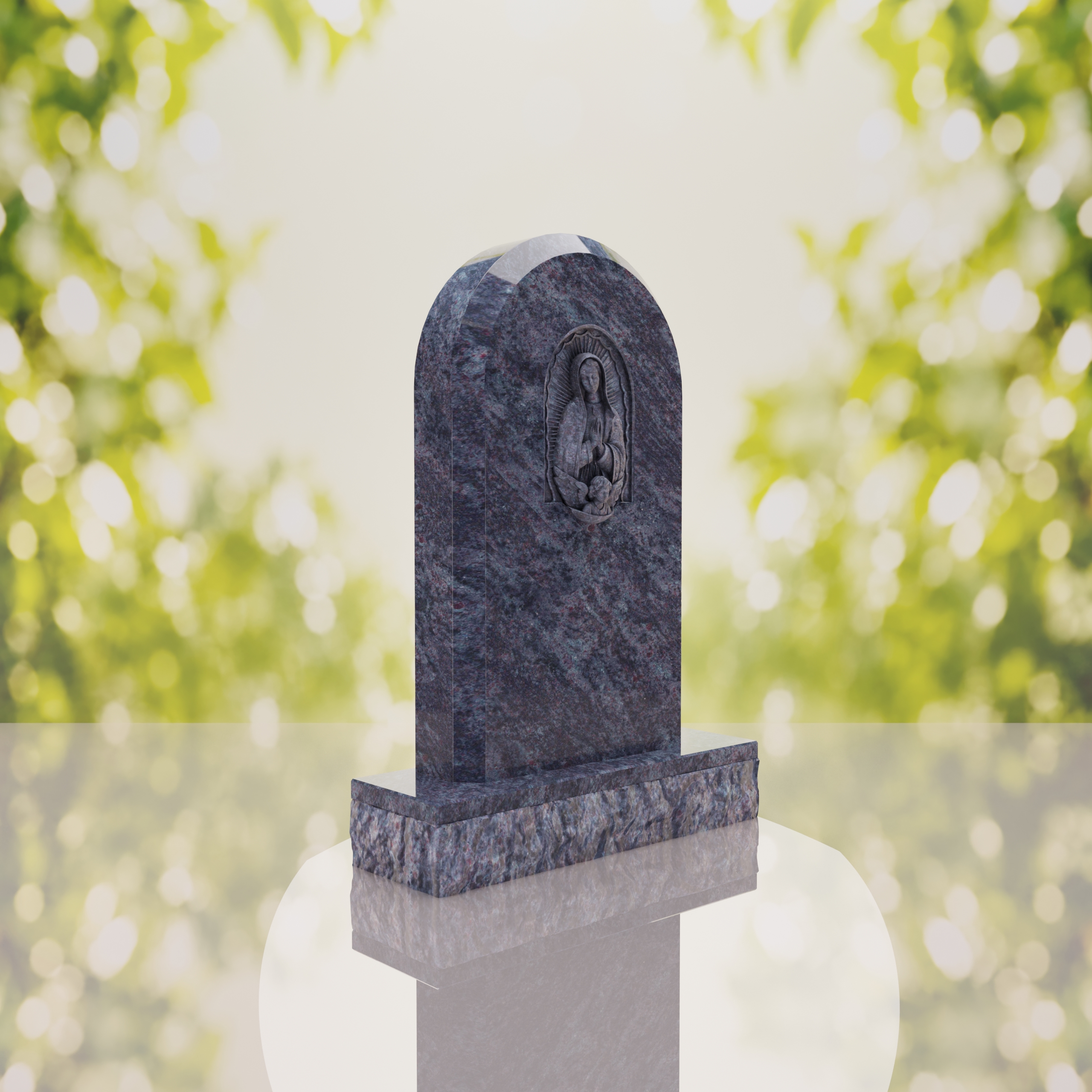 Our Lady of Guadalupe Catholic Granite Headstone thumbnail 10