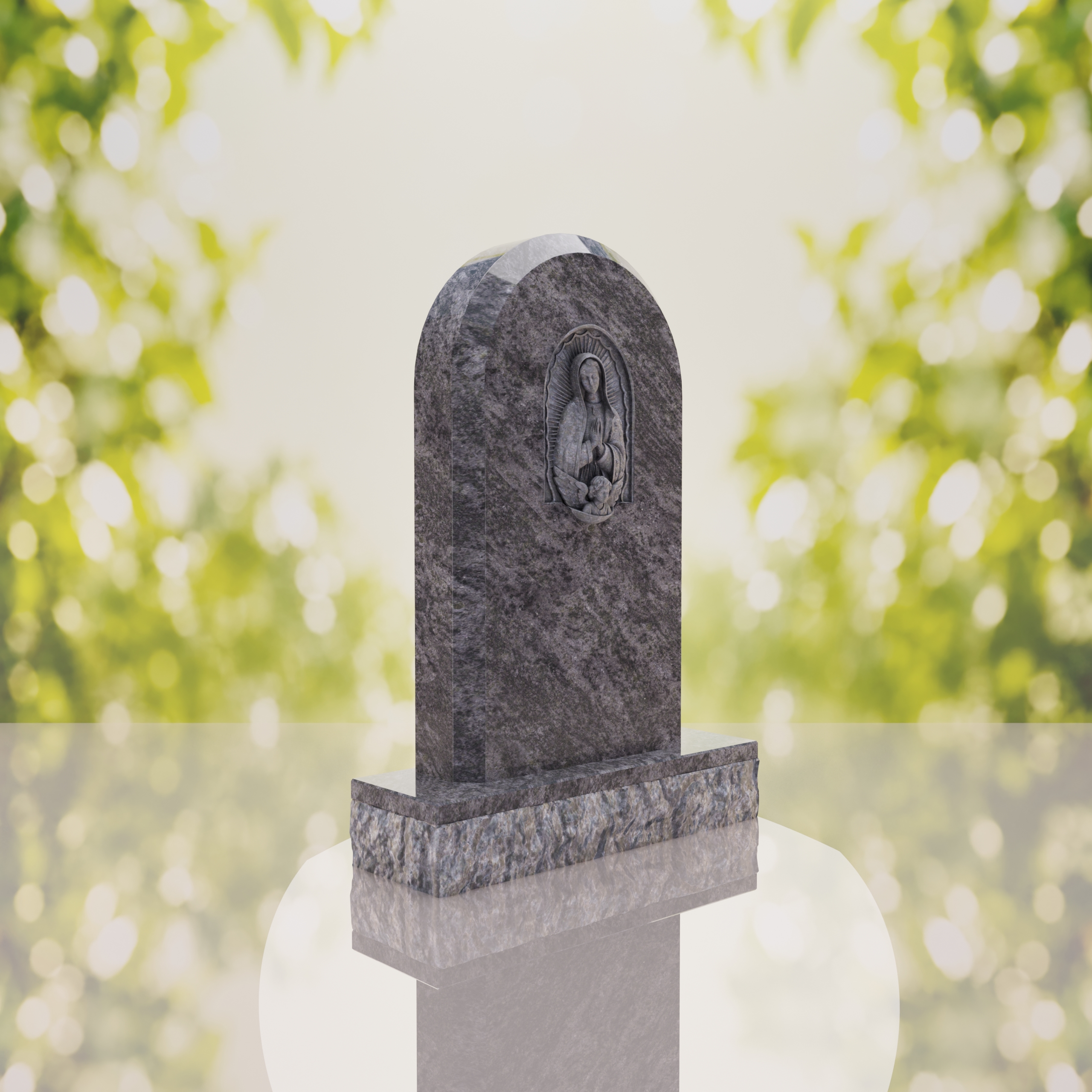 Our Lady of Guadalupe Catholic Granite Headstone thumbnail 7