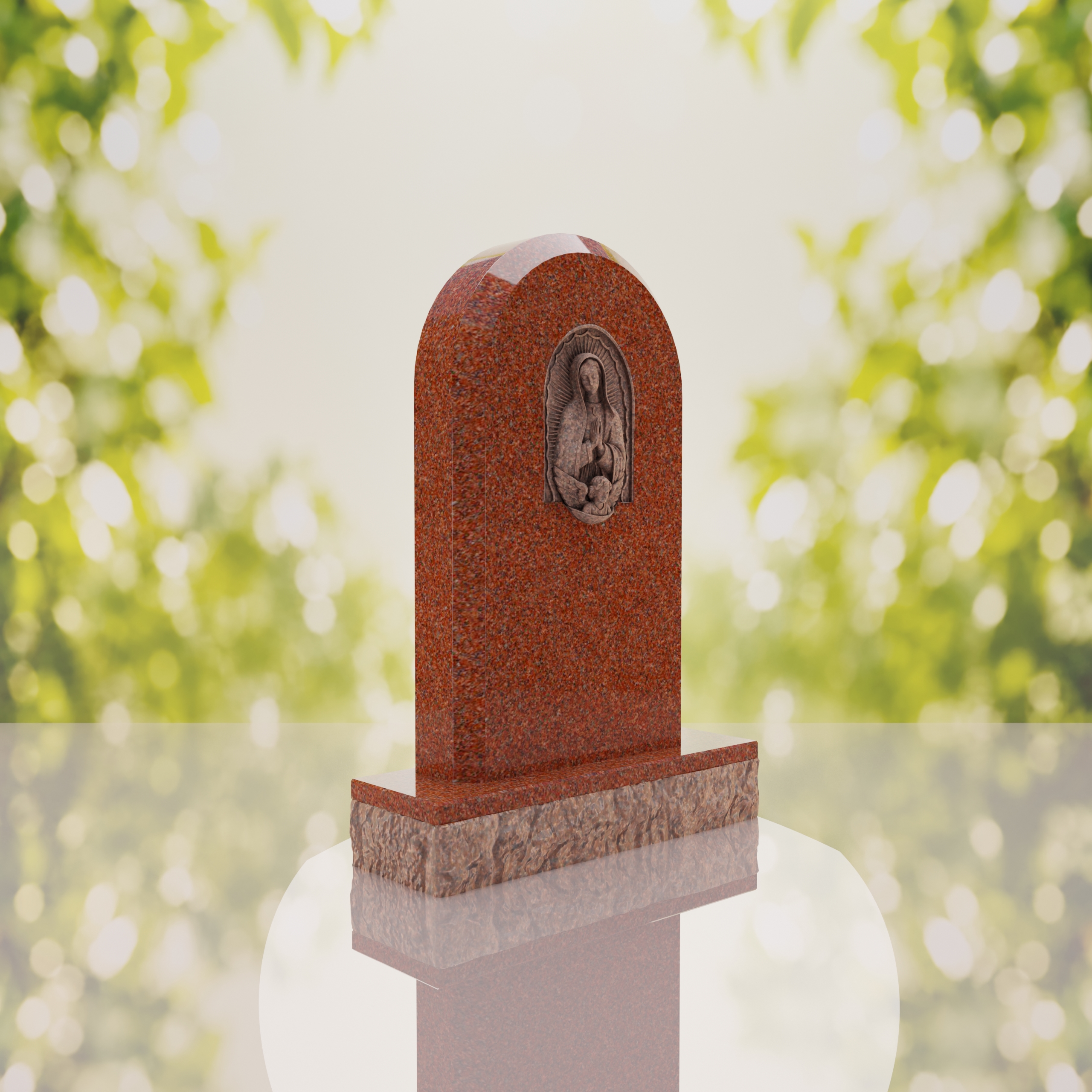 Our Lady of Guadalupe Catholic Granite Headstone thumbnail 4