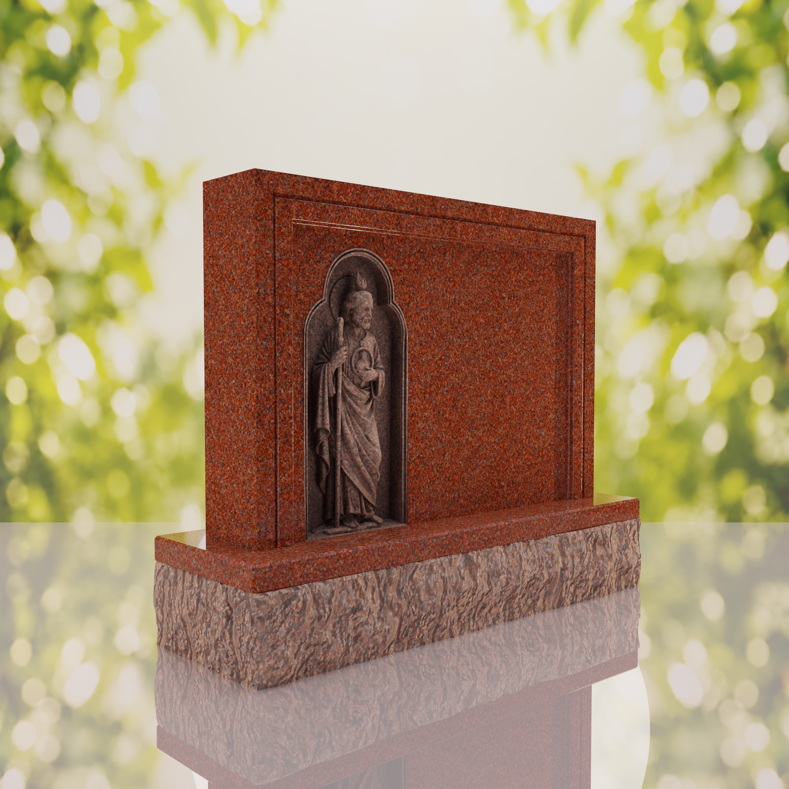 Saint Jude Companion Catholic Upright Headstone